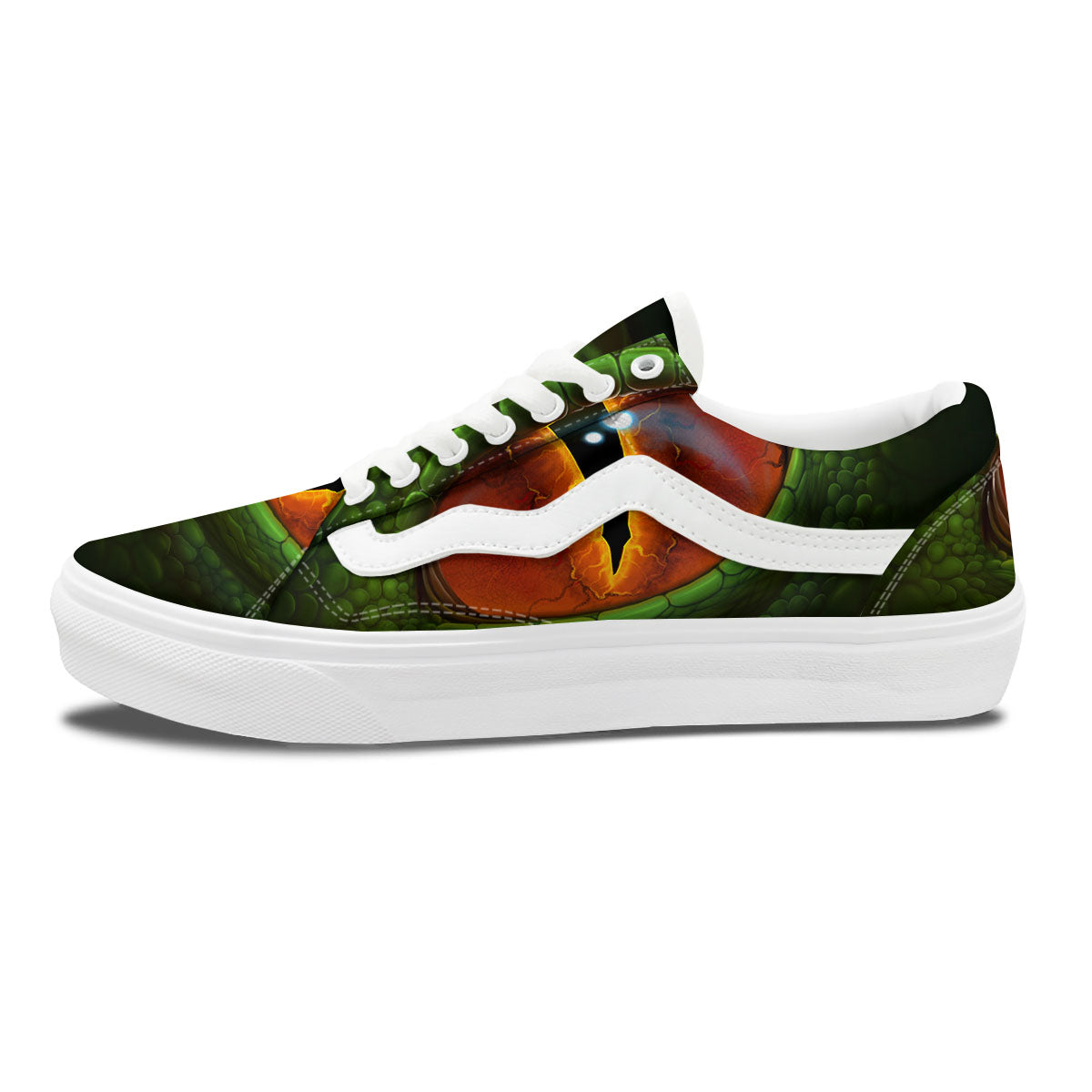 Green Dragon's Eye Print Skate Shoes-grizzshop