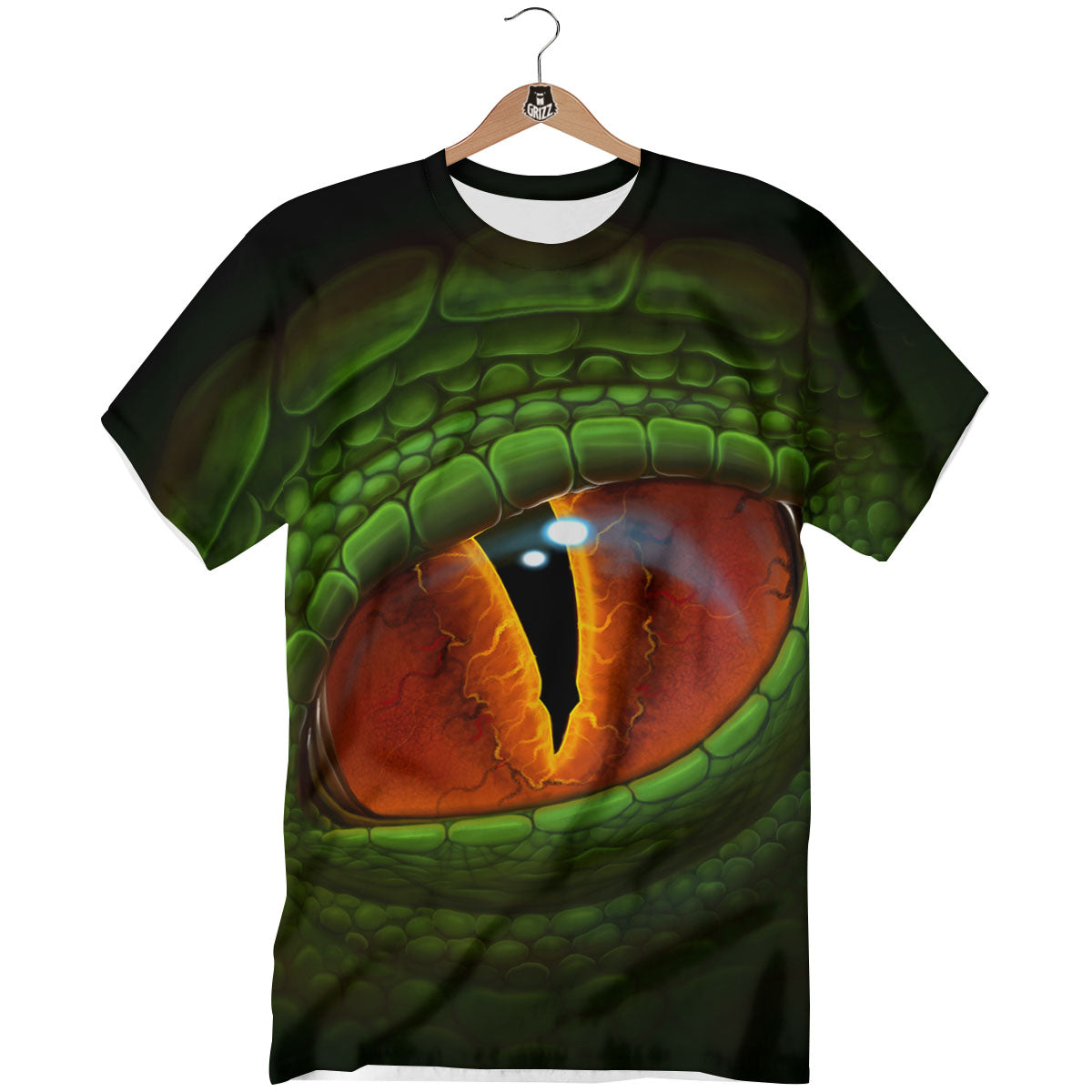 Green Dragon's Eye Print T-Shirt-grizzshop