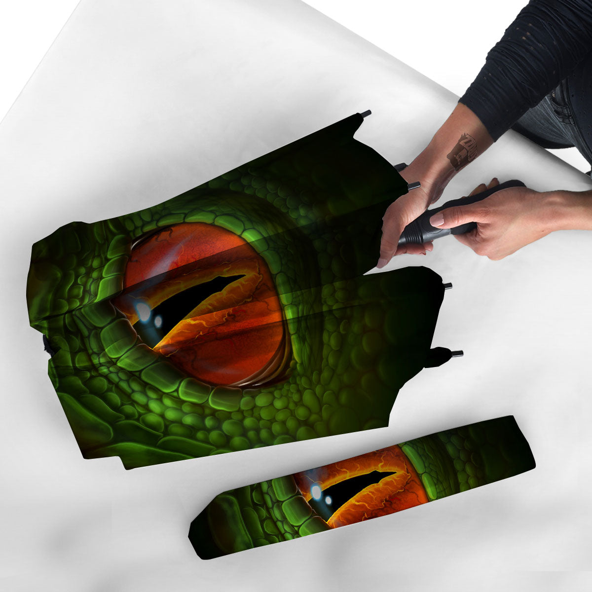 Green Dragon's Eye Print Umbrella-grizzshop