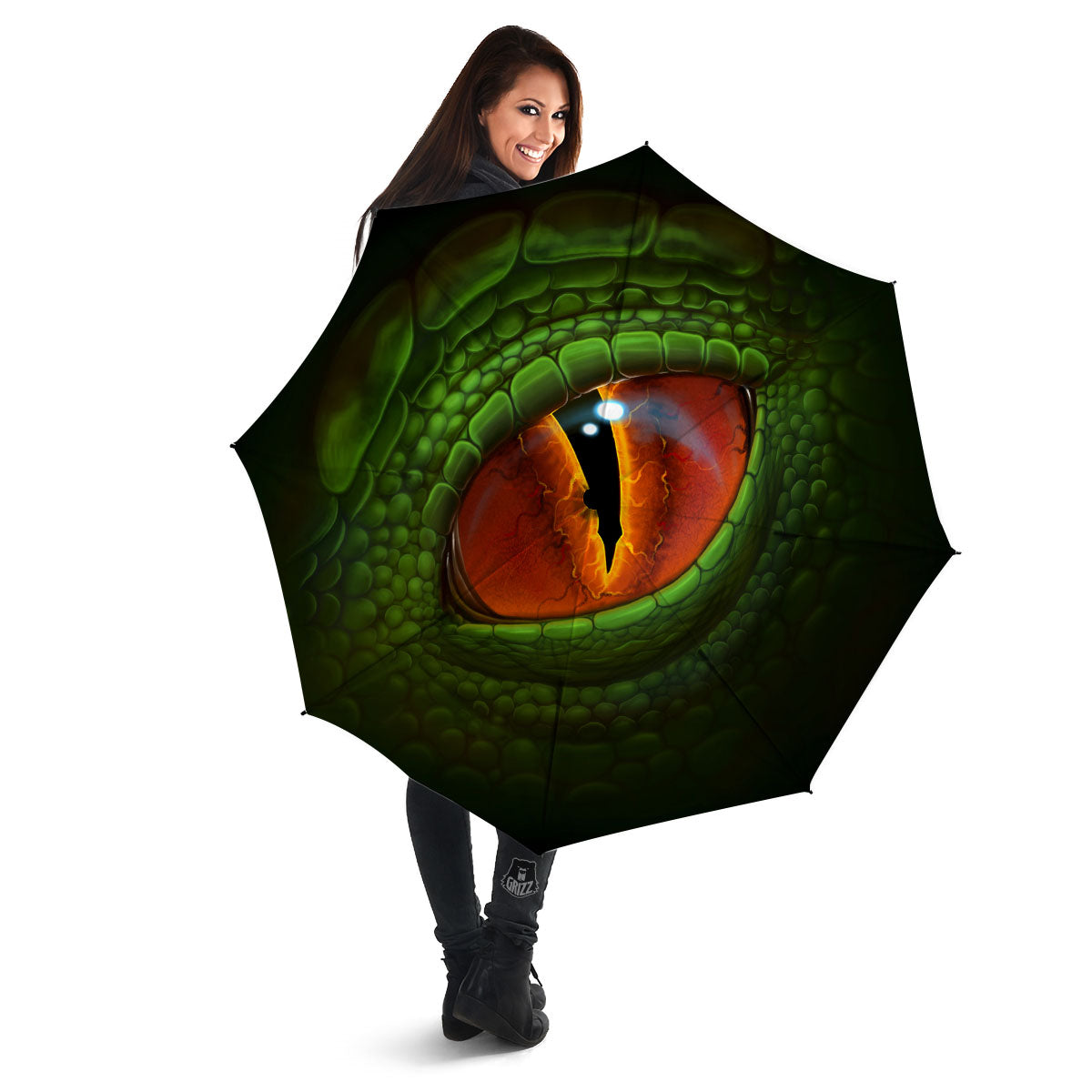 Green Dragon's Eye Print Umbrella-grizzshop
