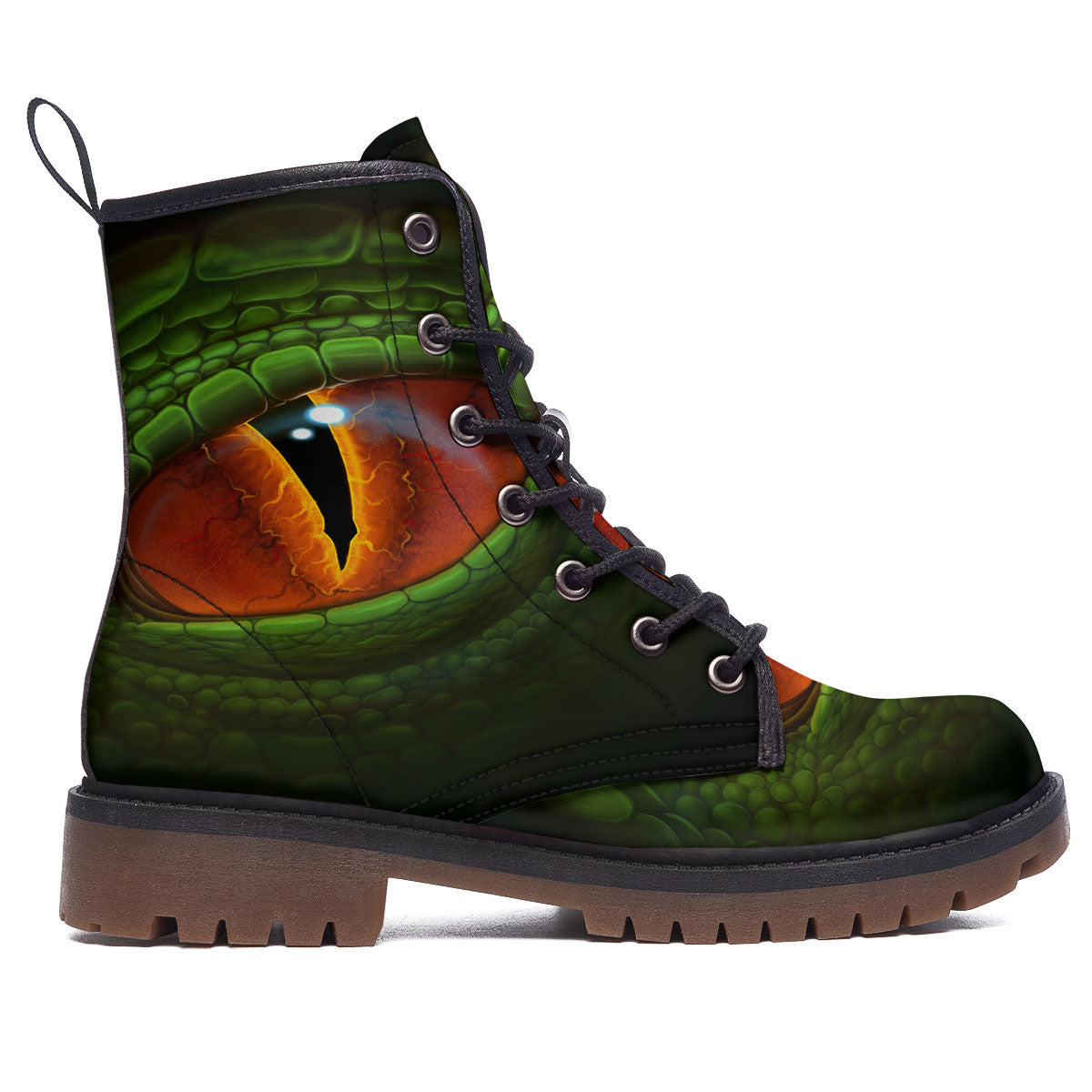 Green Dragon's Eye Print Work Boots-grizzshop
