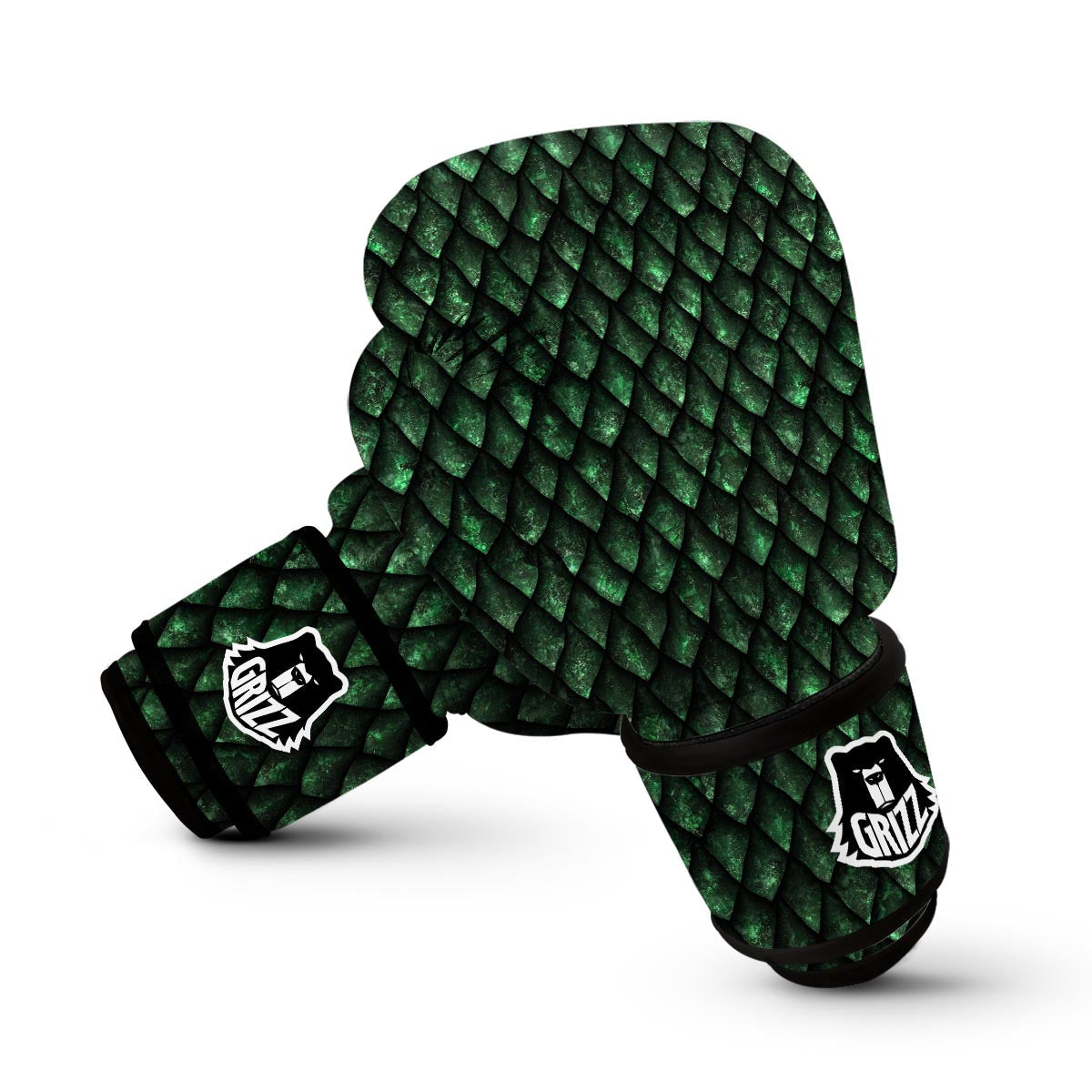 Green Egg Skin Dragon Pattern Print Boxing Gloves-grizzshop