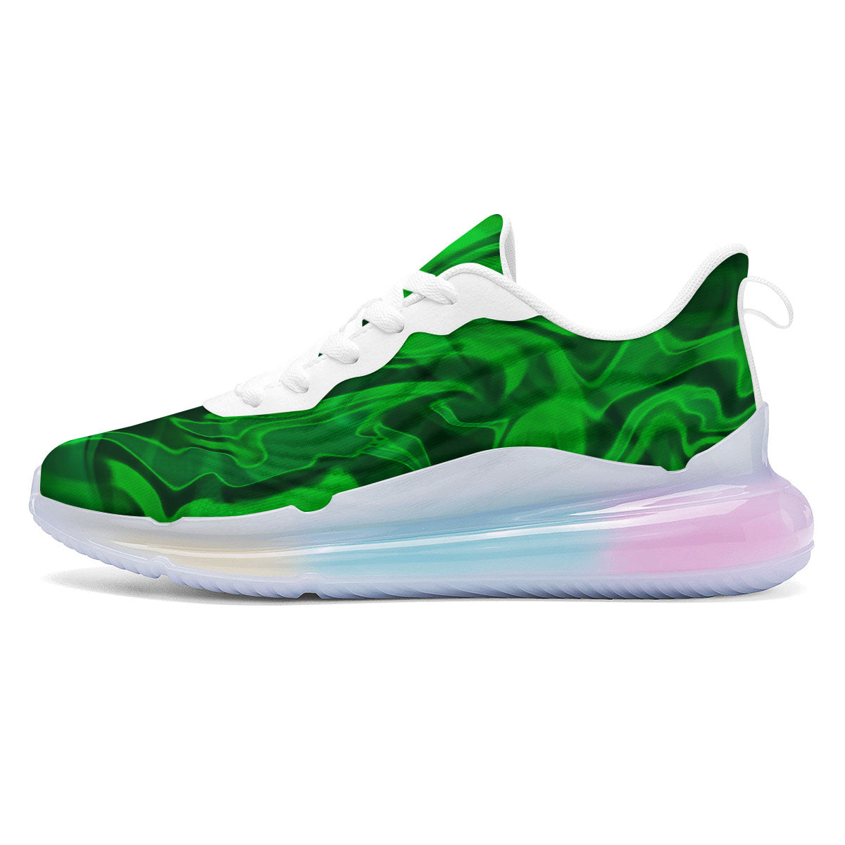 Green Energy Plasma Print Running Sneakers-grizzshop