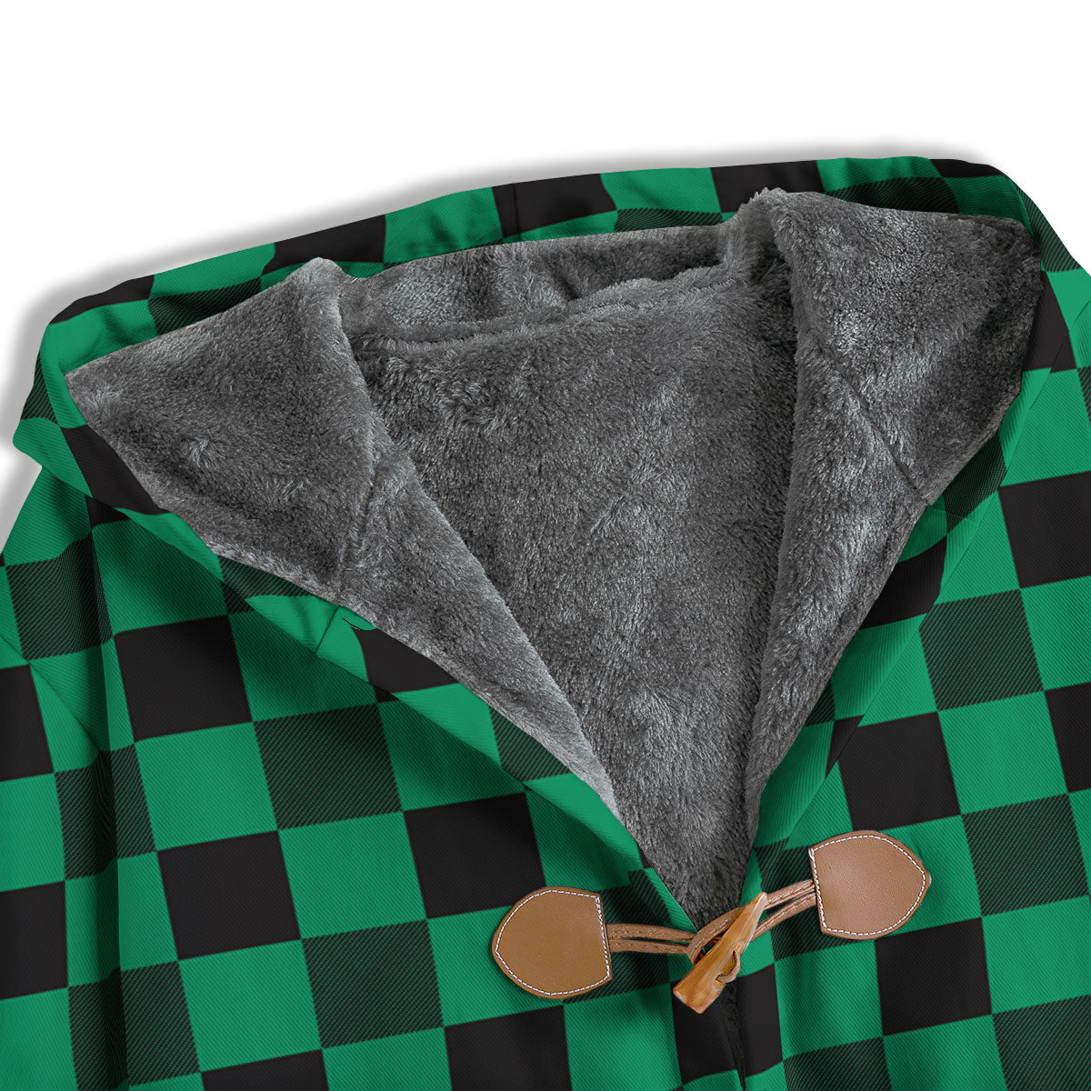 Green Forest And White Checkered Print Men's Windbreaker Jacket-grizzshop