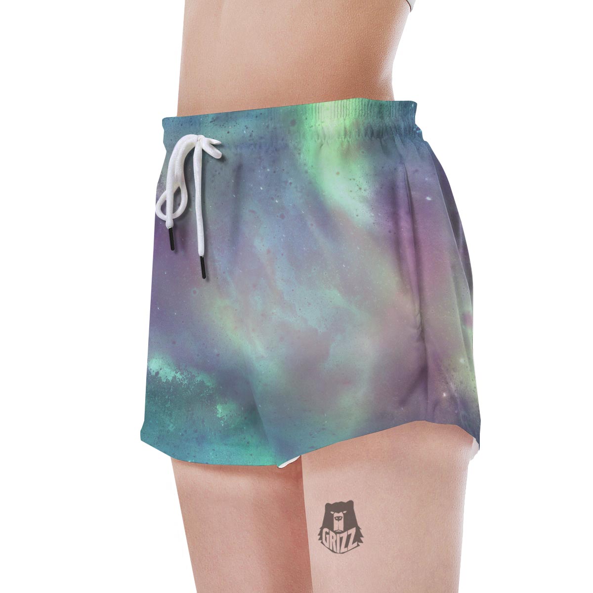 Green Galaxy Space Women's Shorts-grizzshop