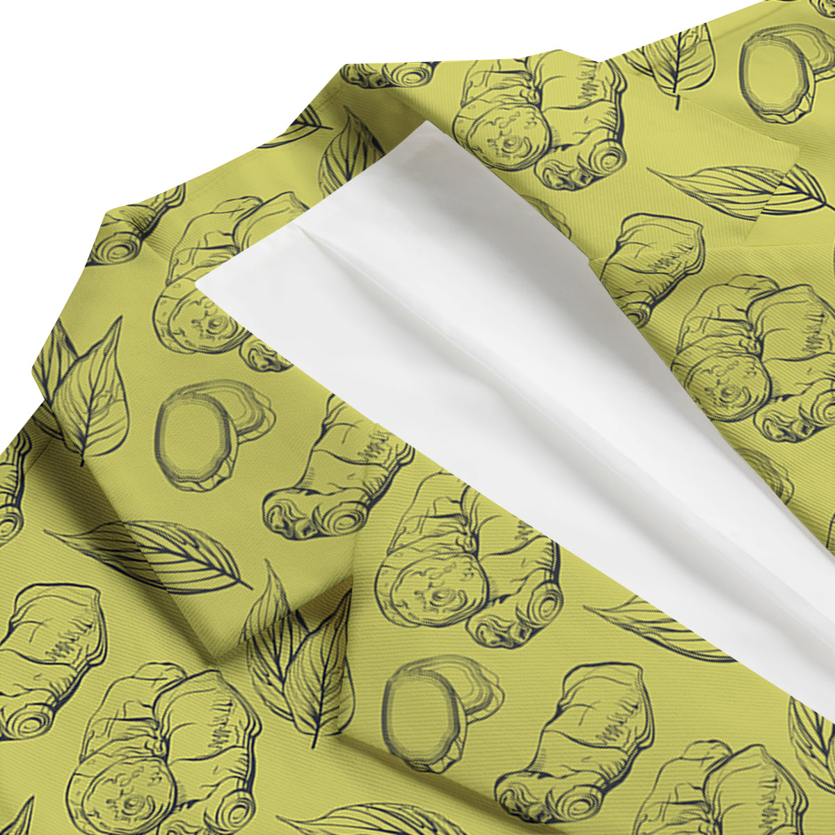 Green Ginger Print Pattern Men's Blazer-grizzshop