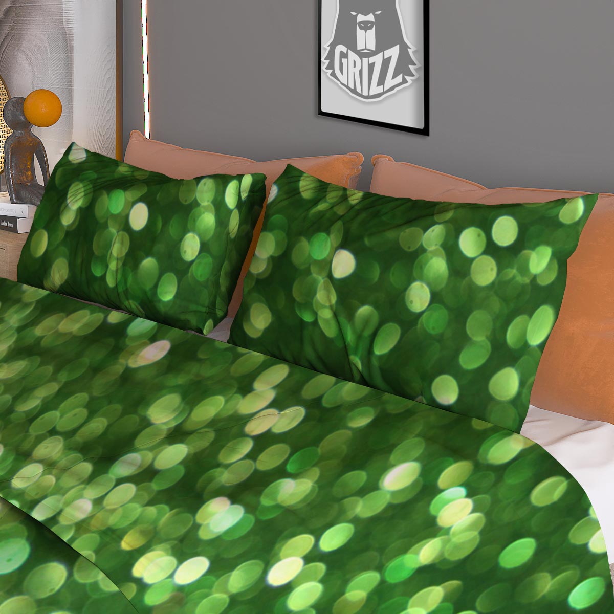 Gingham White And Teal Print Pattern Duvet Cover Bedding Set