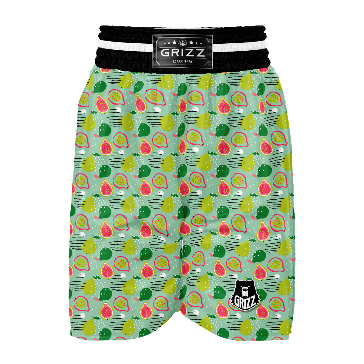Green Guava Drawing Color Print Pattern Boxing Shorts-grizzshop