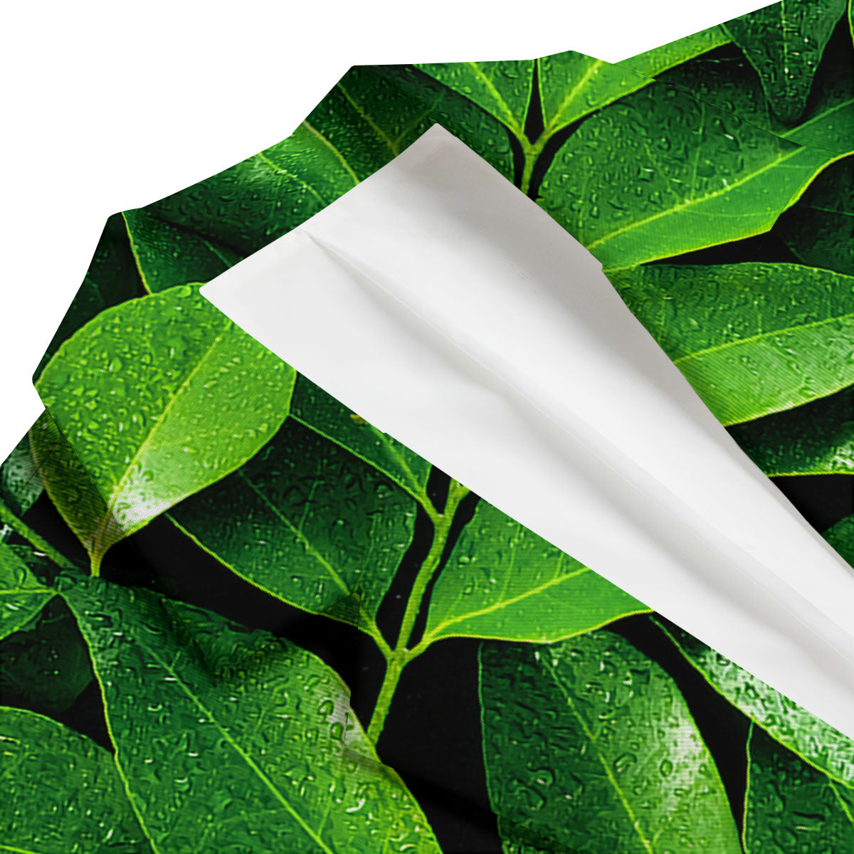 Green Leaf Print Men's Blazer-grizzshop