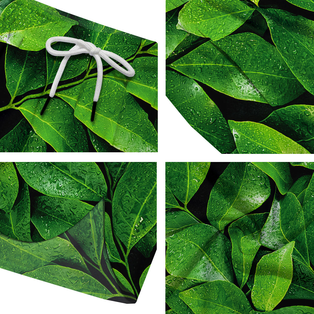 Green Leaf Print Men's Running Shorts-grizzshop