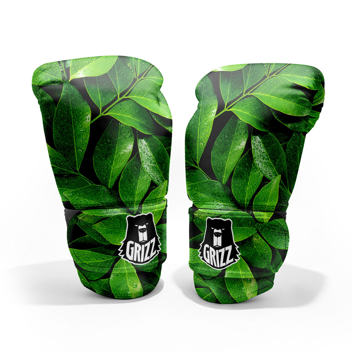 Green Leaf Print Pro Boxing Glove