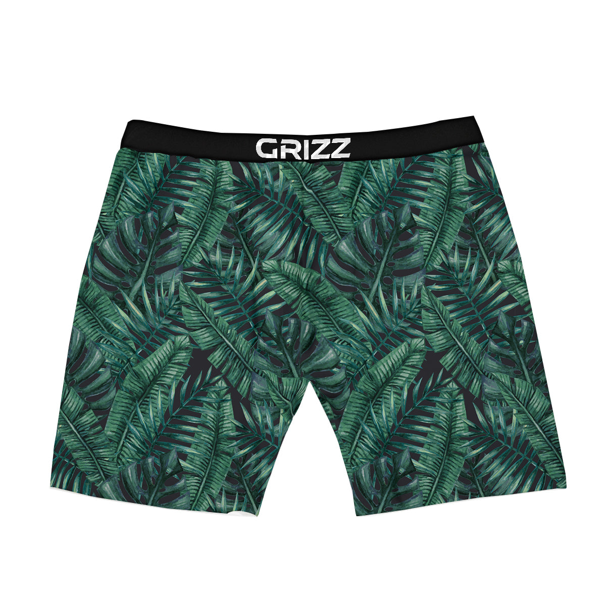 Green Leaf Tropical Print Pattern Boxer Briefs-grizzshop