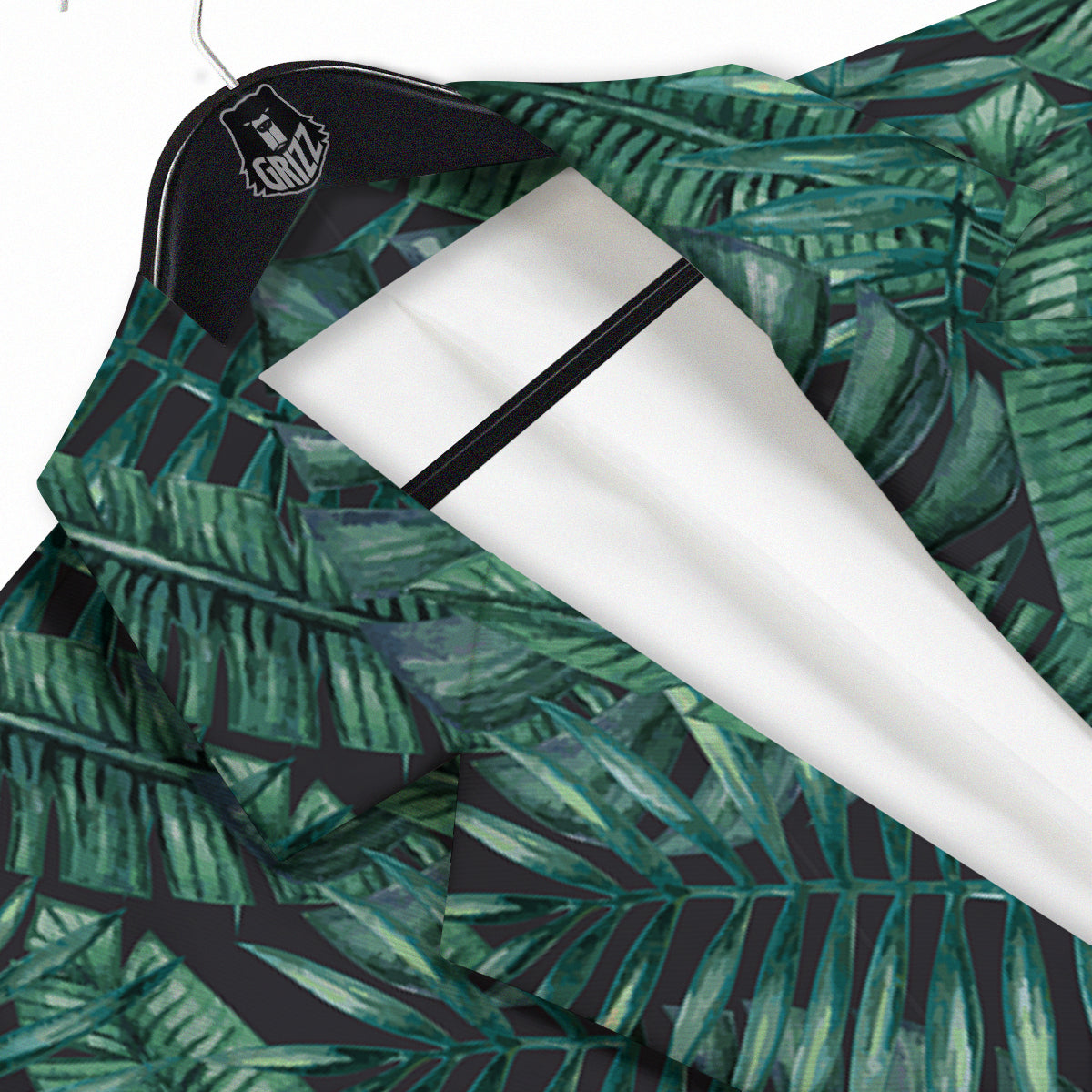 Green Leaf Tropical Print Pattern Men's Sport Coat-grizzshop