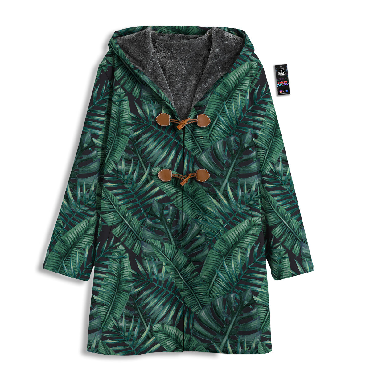Green Leaf Tropical Print Pattern Men's Windbreaker Jacket-grizzshop