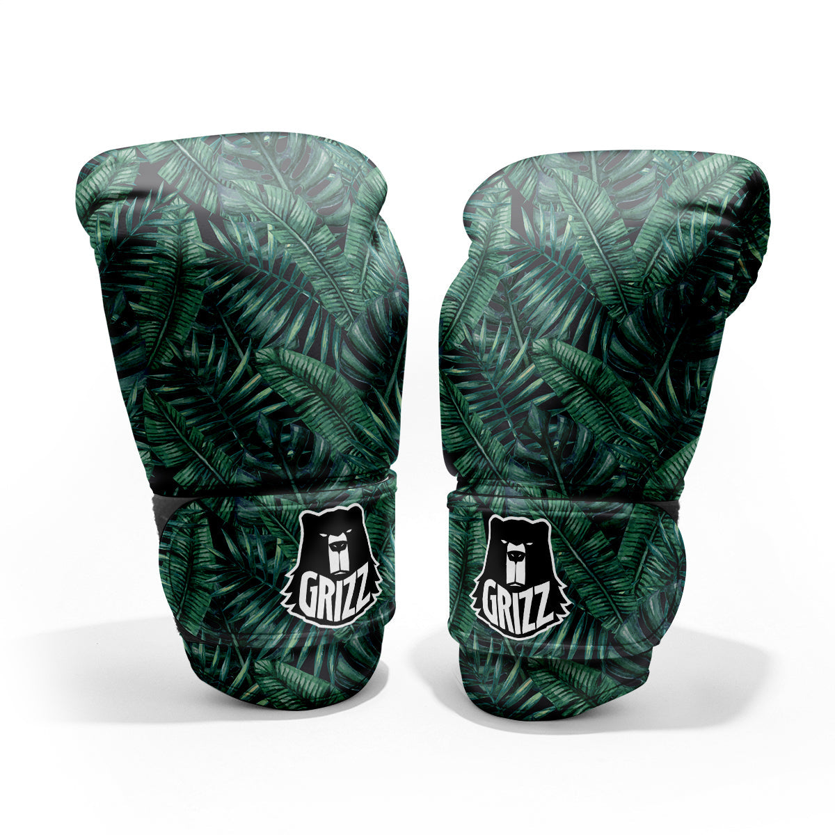 Green Leaf Tropical Print Pattern Pro Boxing Glove