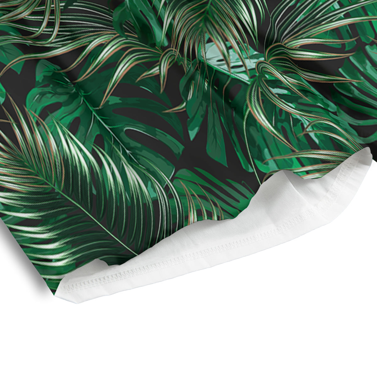 Green Leaves Tropical Print Pattern Men's Athletic Shorts-grizzshop