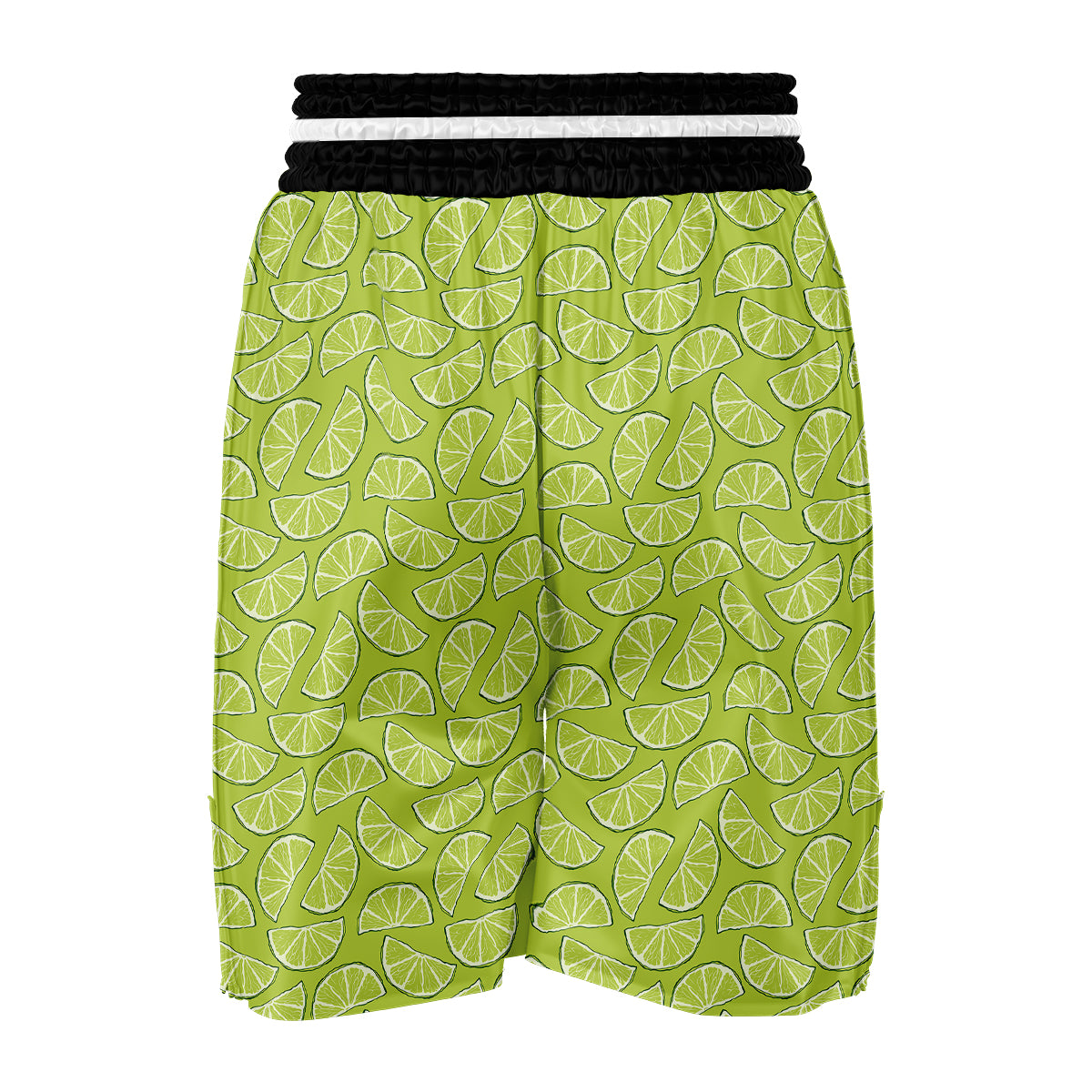 Green Lime Lemon Print Pattern Boxing Shorts-grizzshop