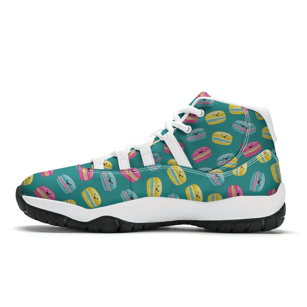 Green Macaron White Bball Shoes-grizzshop