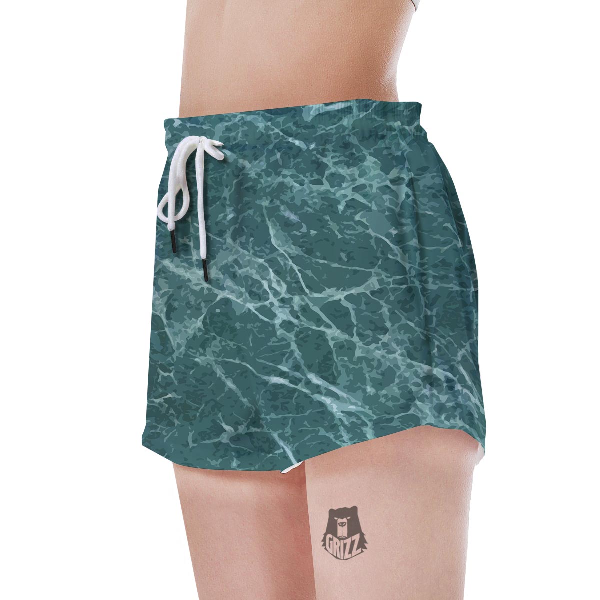 Green Malachite Marble Women's Shorts-grizzshop