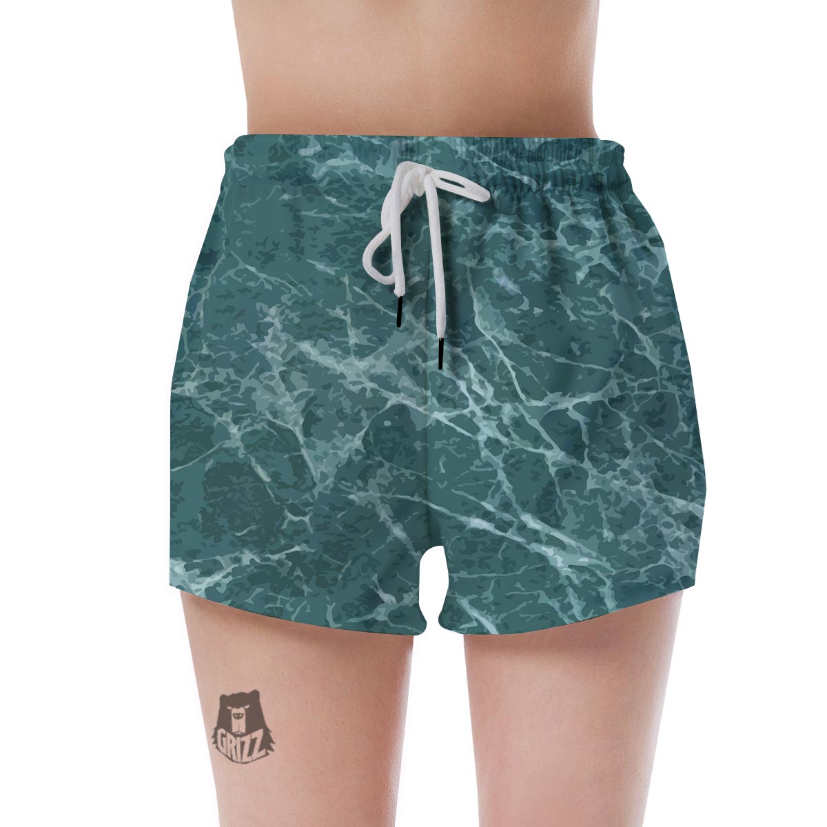 Green Malachite Marble Women's Shorts-grizzshop