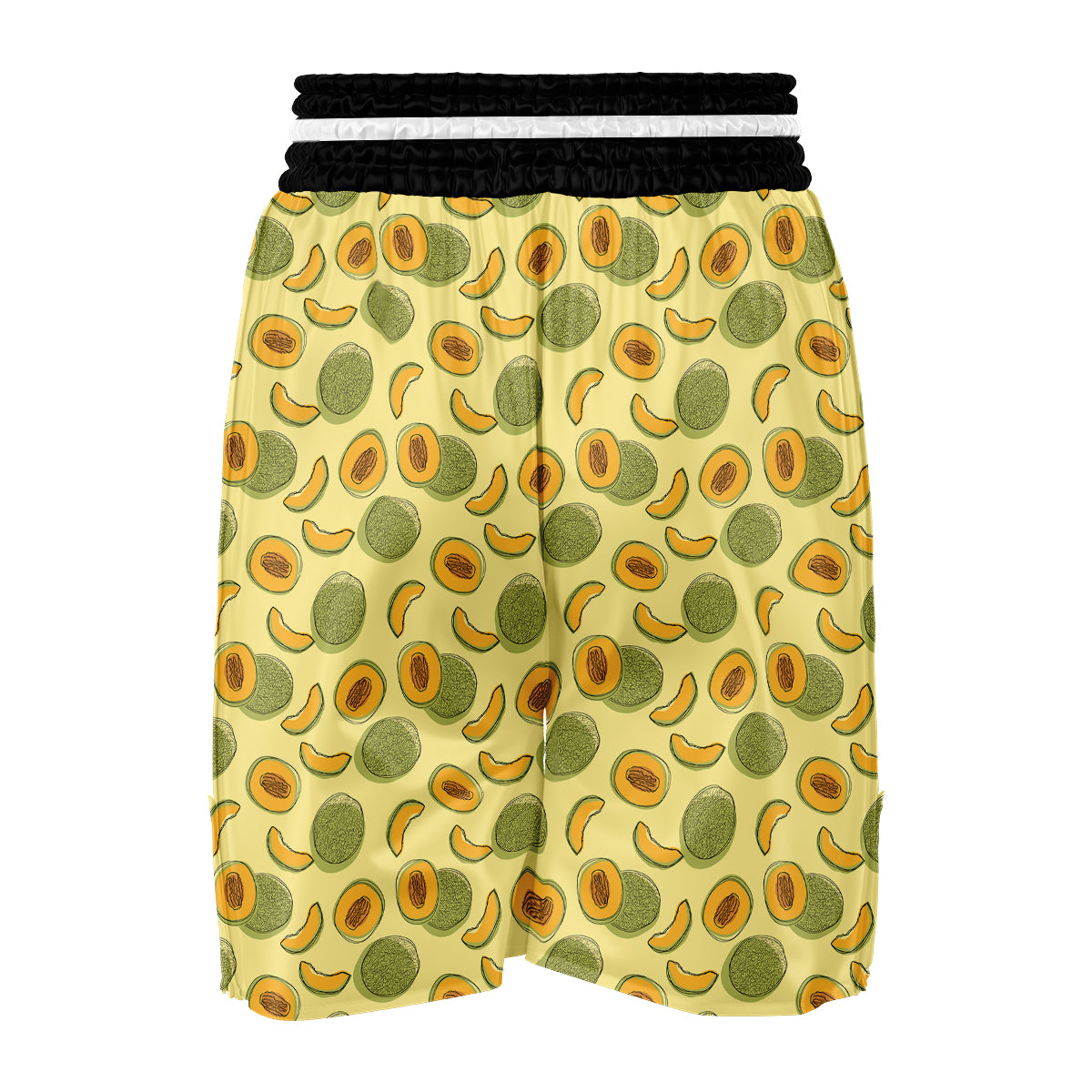 Green Melon Yellow Print Pattern Boxing Shorts-grizzshop