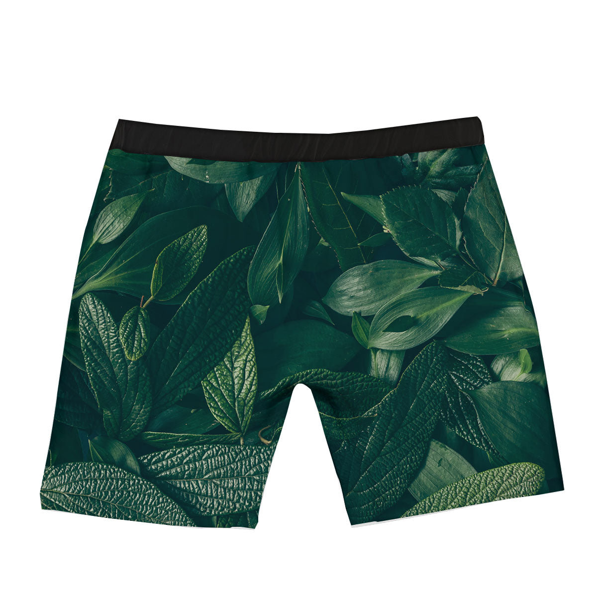 Green Natural Leaf Print Boxer Briefs-grizzshop