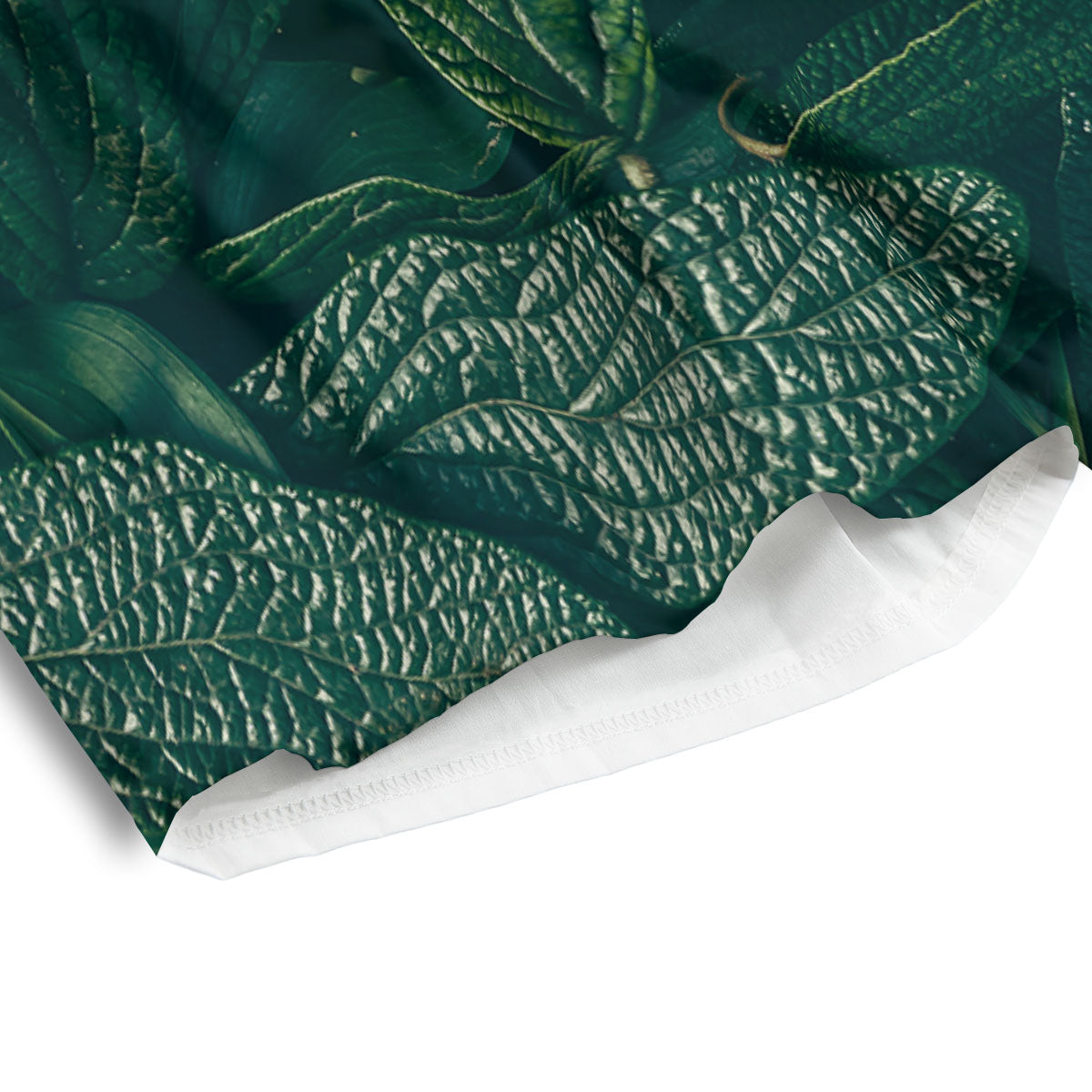Green Natural Leaf Print Men's Athletic Shorts