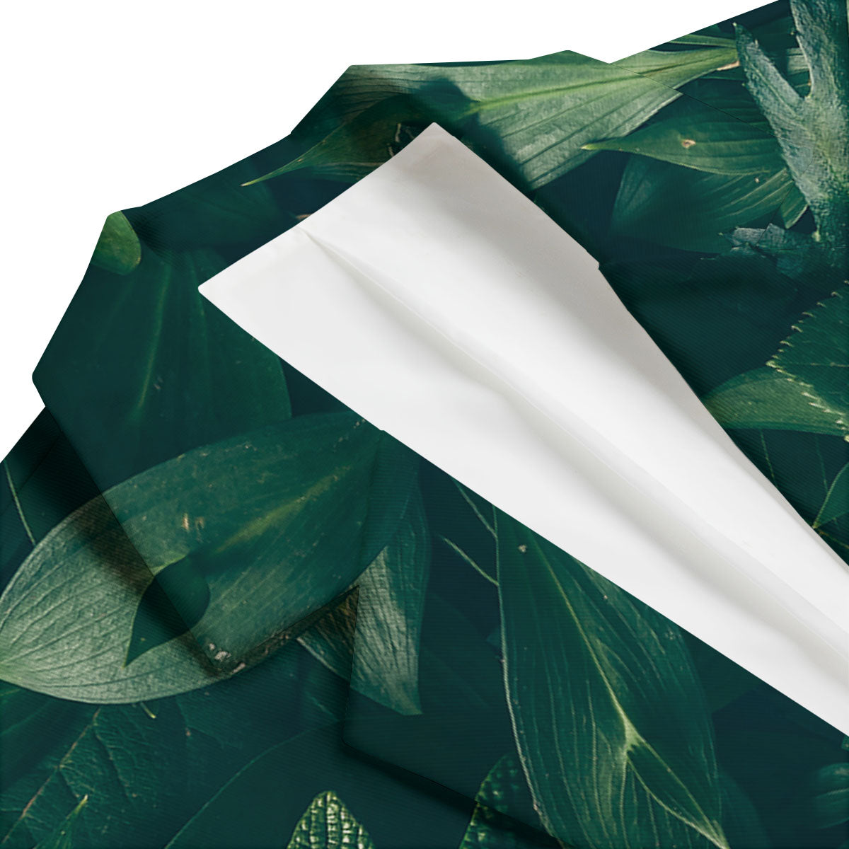 Green Natural Leaf Print Men's Blazer-grizzshop