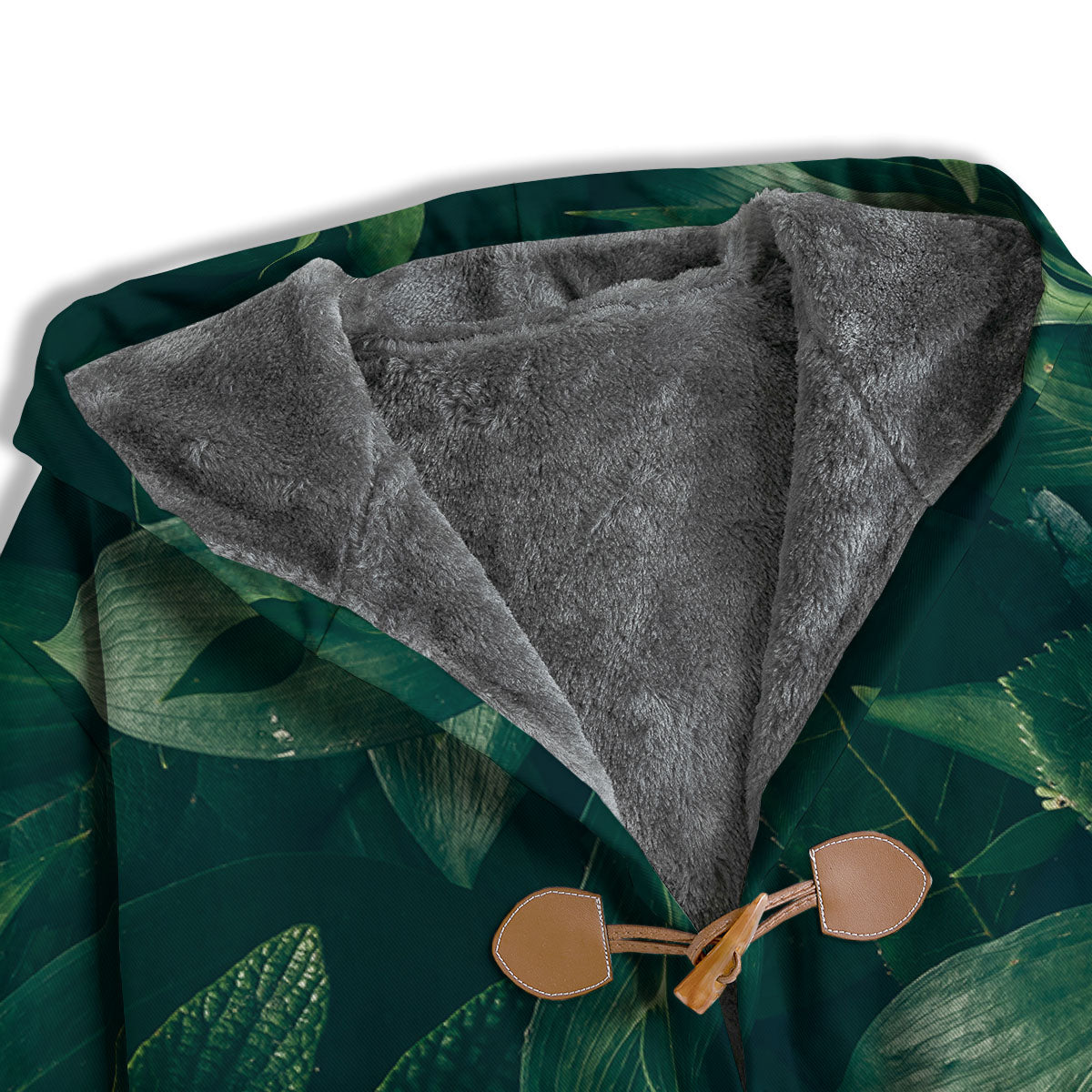 Green Natural Leaf Print Men's Windbreaker Jacket-grizzshop