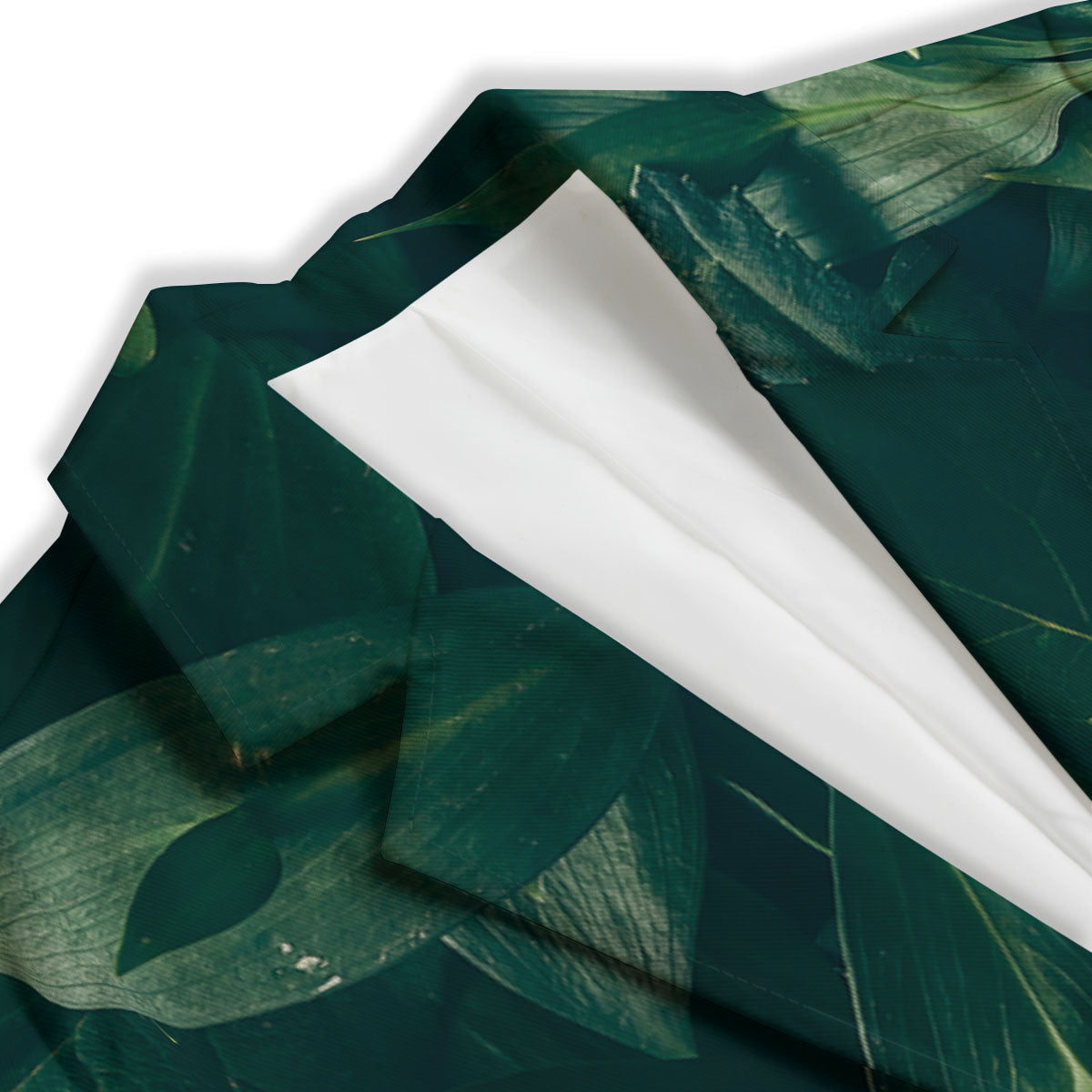 Green Natural Leaf Print Women's Blazer-grizzshop