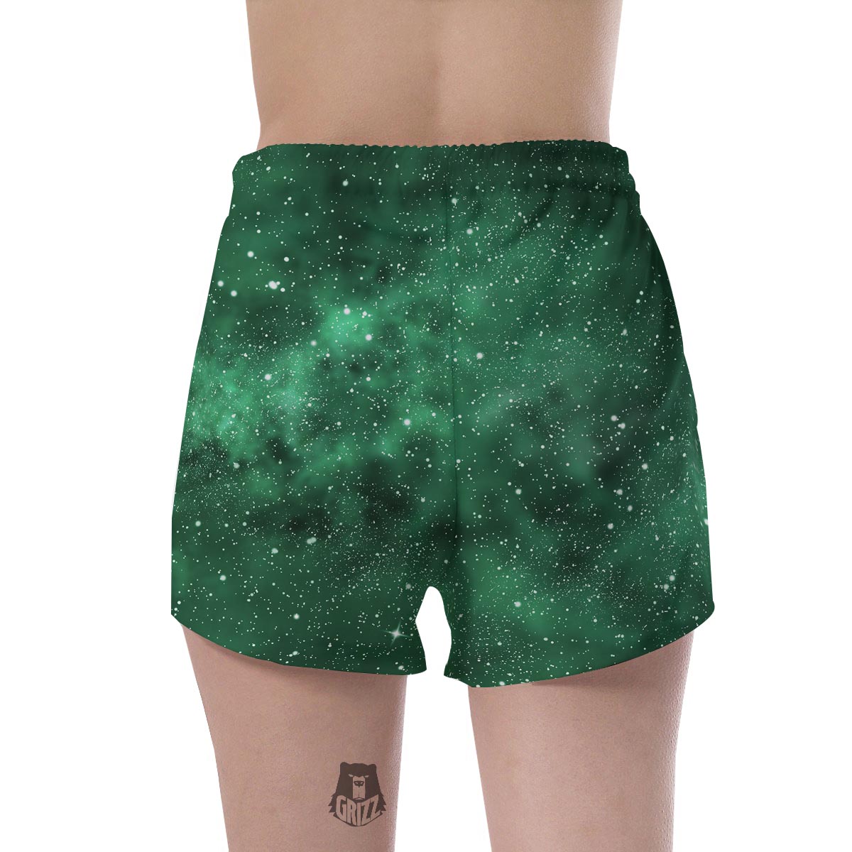 Green Nebula Galaxy Women's Shorts-grizzshop