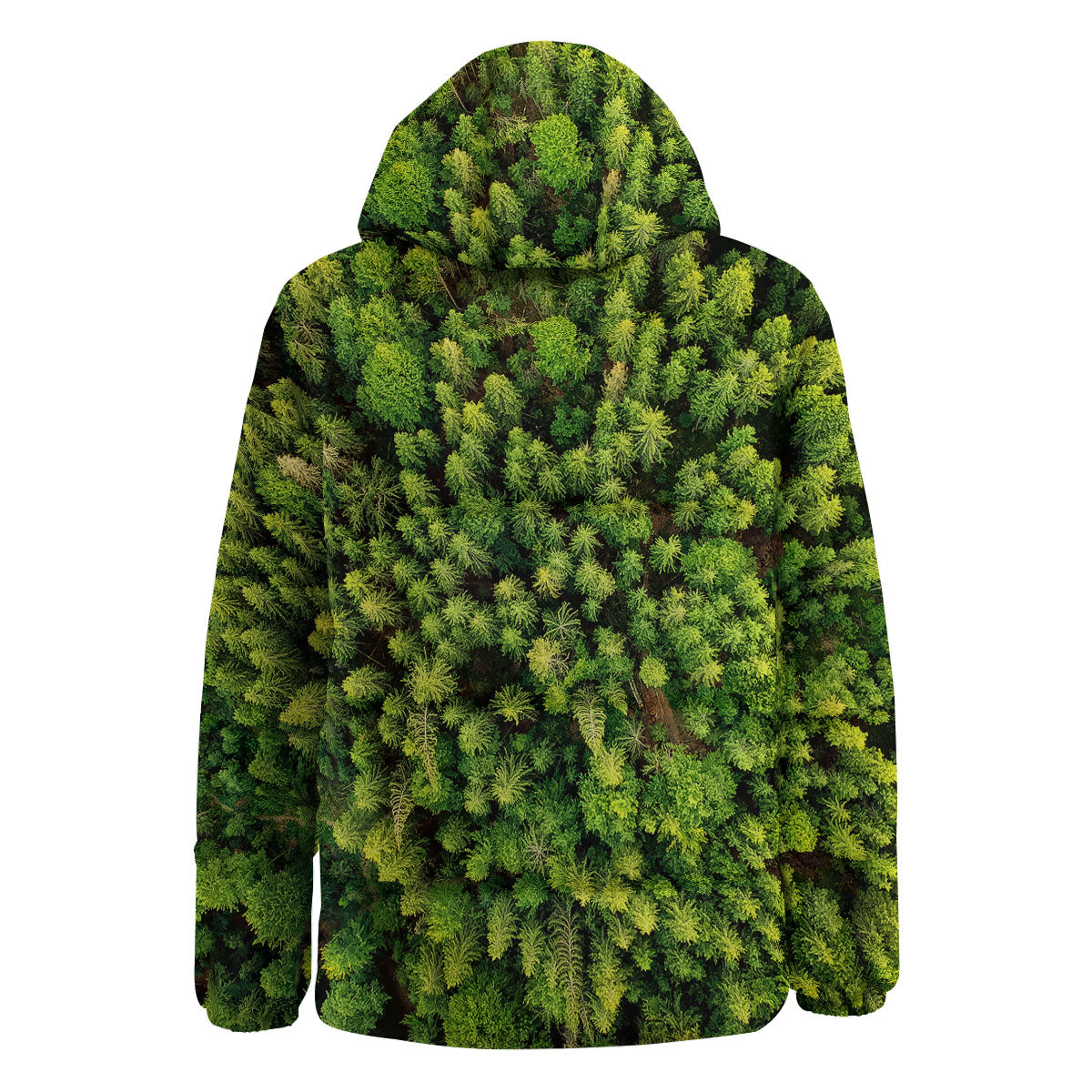 Green Pine Summer Forest Print Down Jacket-grizzshop