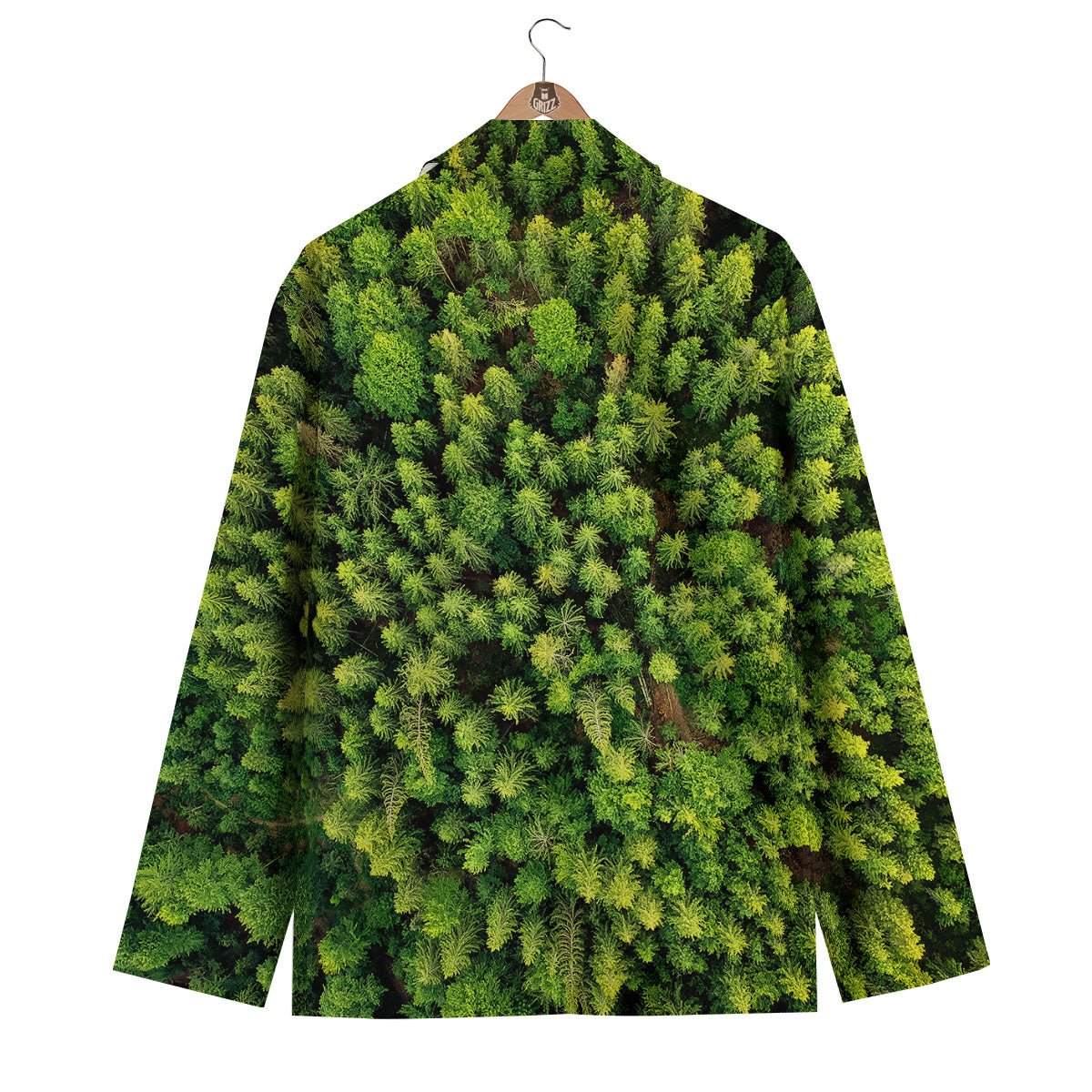 Green Pine Summer Forest Print Men's Blazer-grizzshop