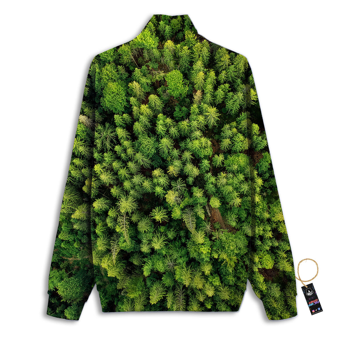 Green Pine Summer Forest Print Track Jacket-grizzshop