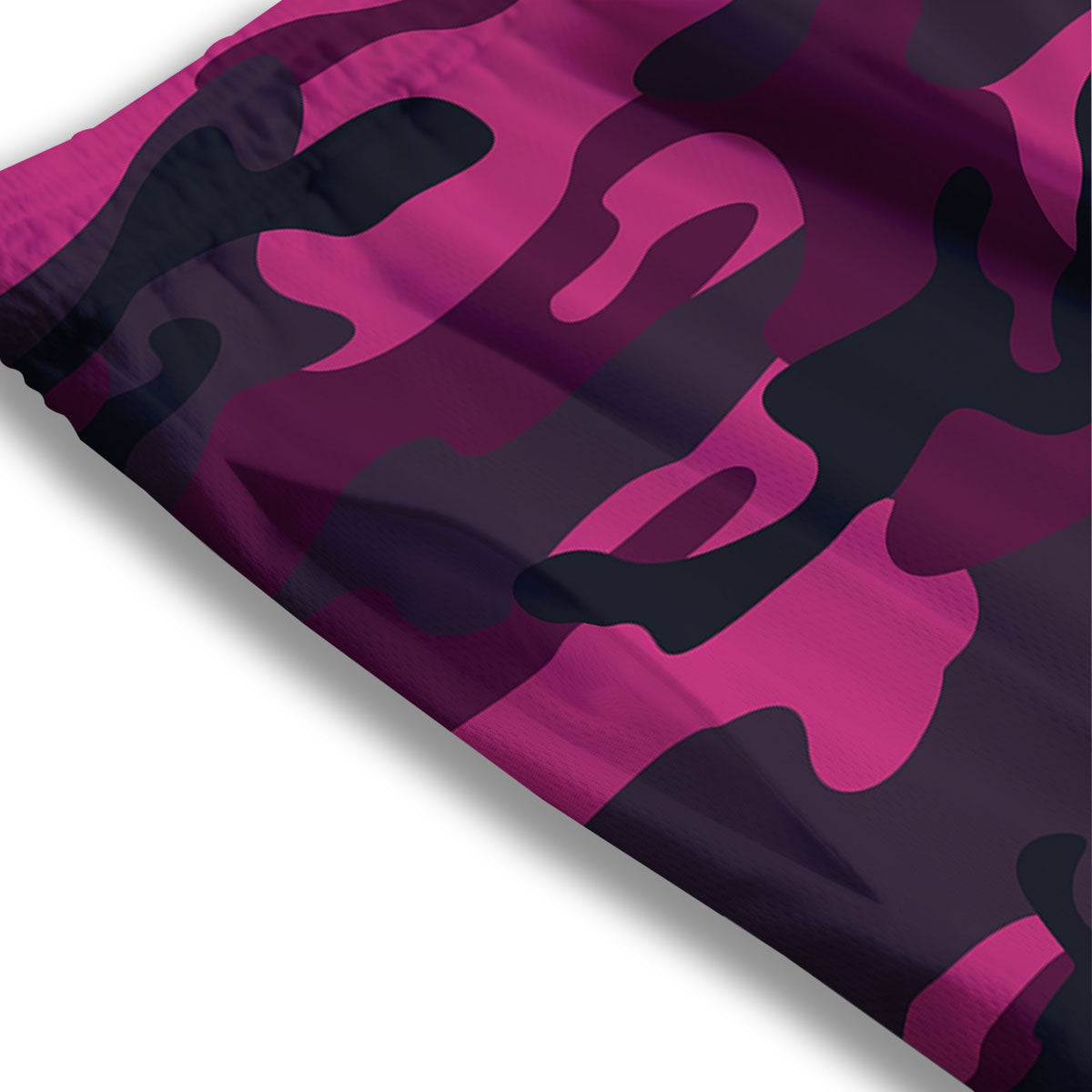 Green Pink And Black Camouflage Print Mesh Shorts