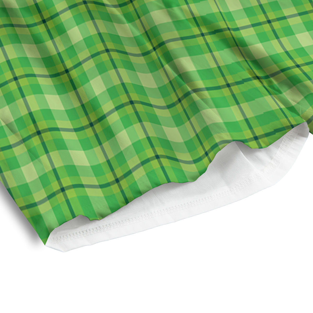 Green Plaid Shamrock Print Pattern Men's Athletic Shorts