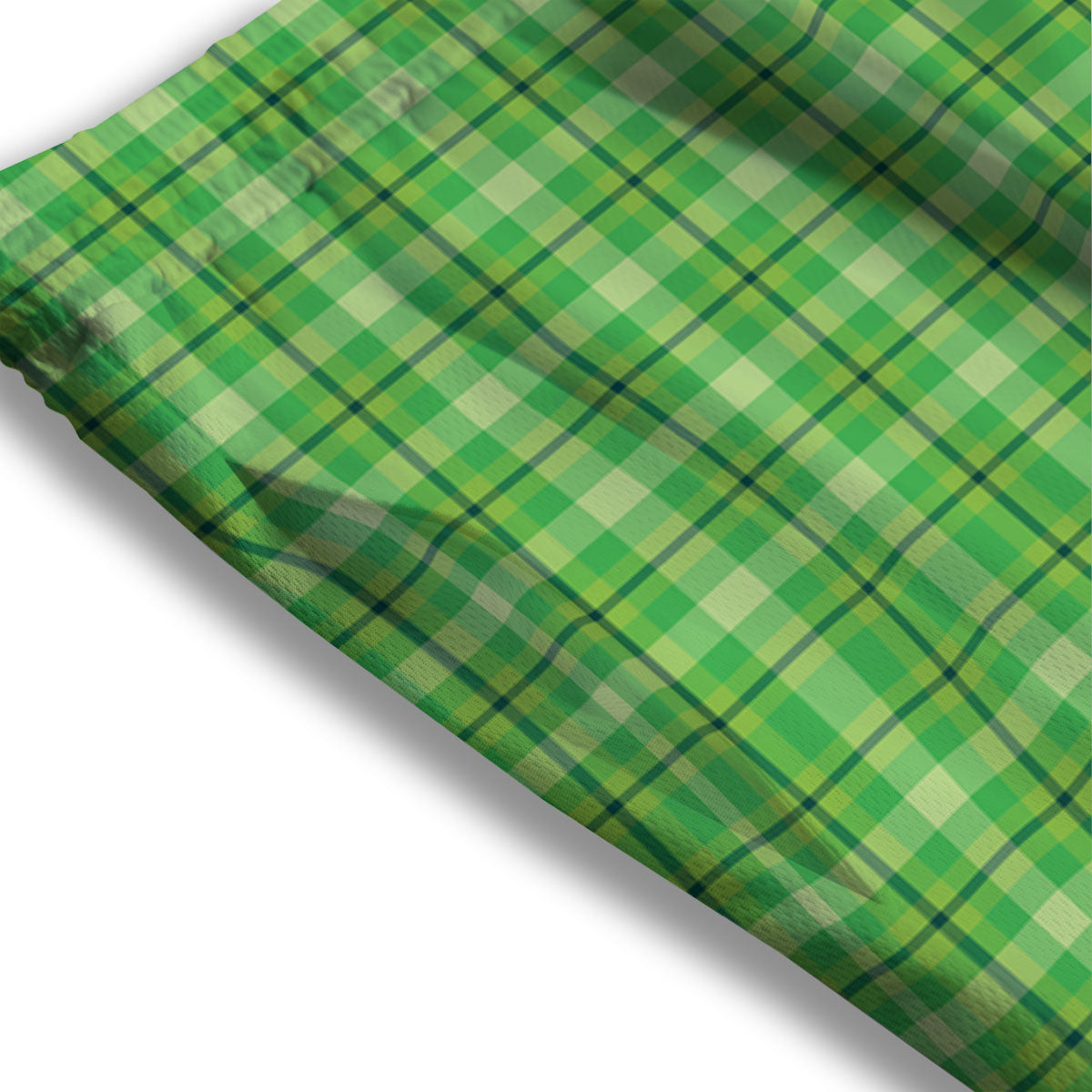 Green Plaid Shamrock Print Pattern Mesh Shorts