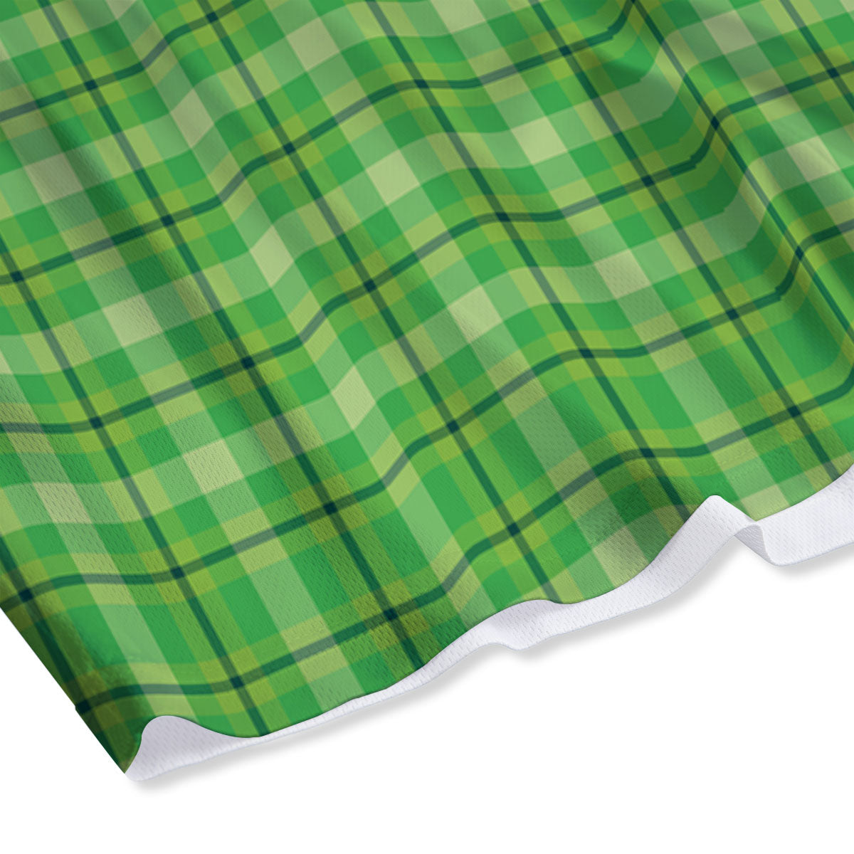 Green Plaid Shamrock Print Pattern Mesh Shorts