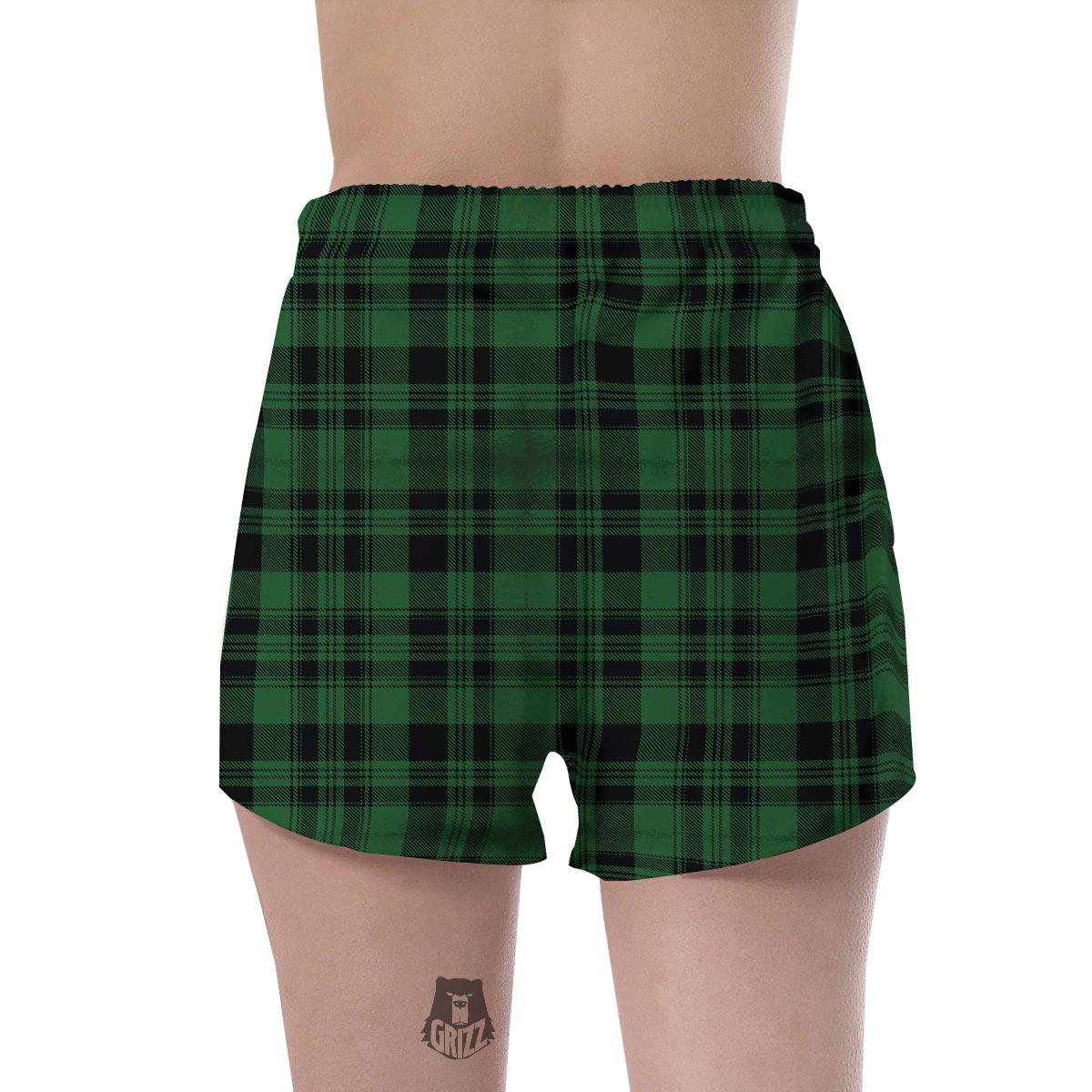 Green Plaid Tartan Sottish Women's Shorts-grizzshop