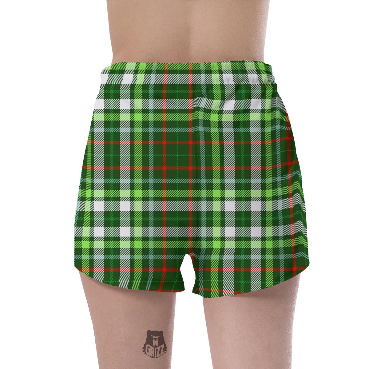Green Plaid Tartan Women's Shorts-grizzshop