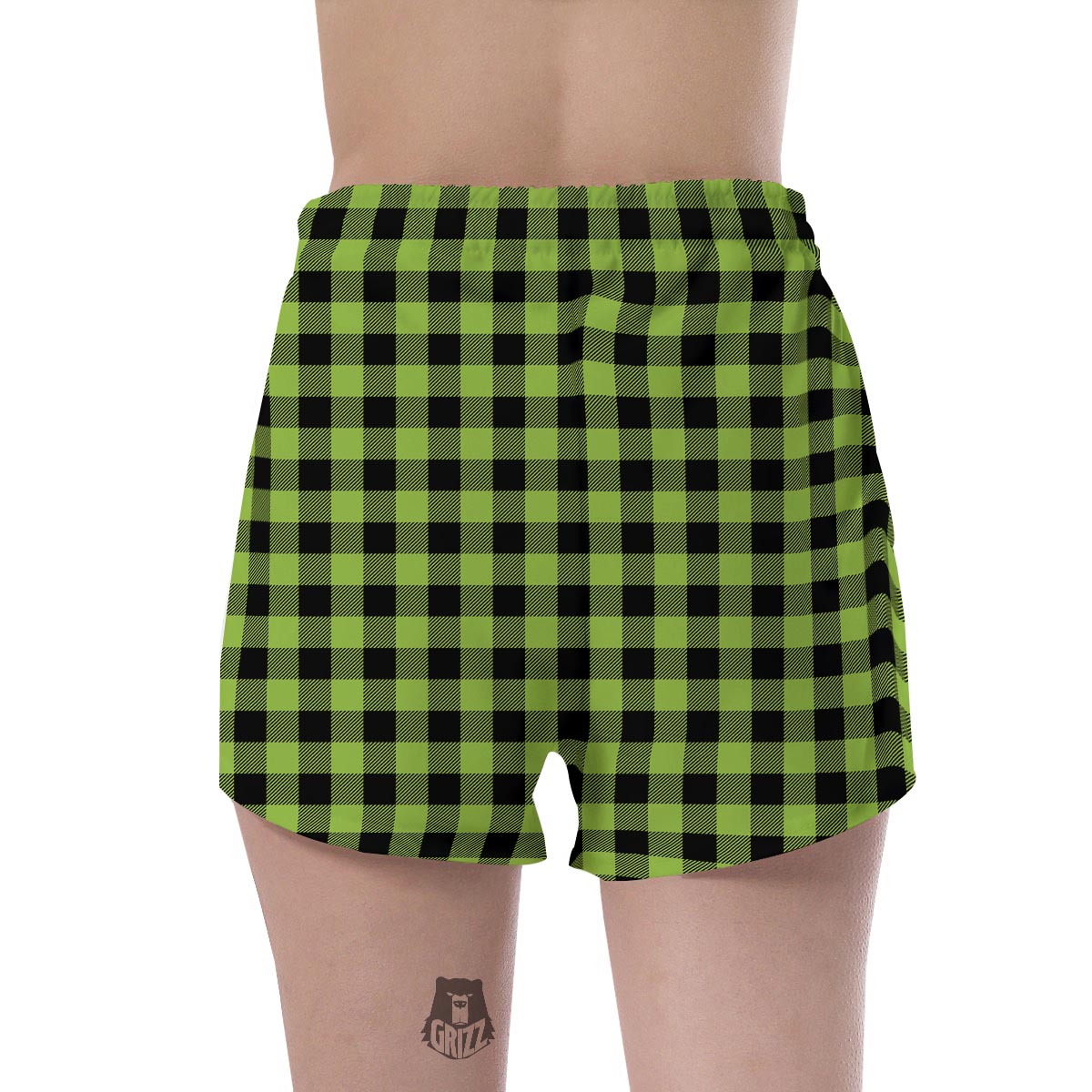 Green Plaid Women's Shorts-grizzshop