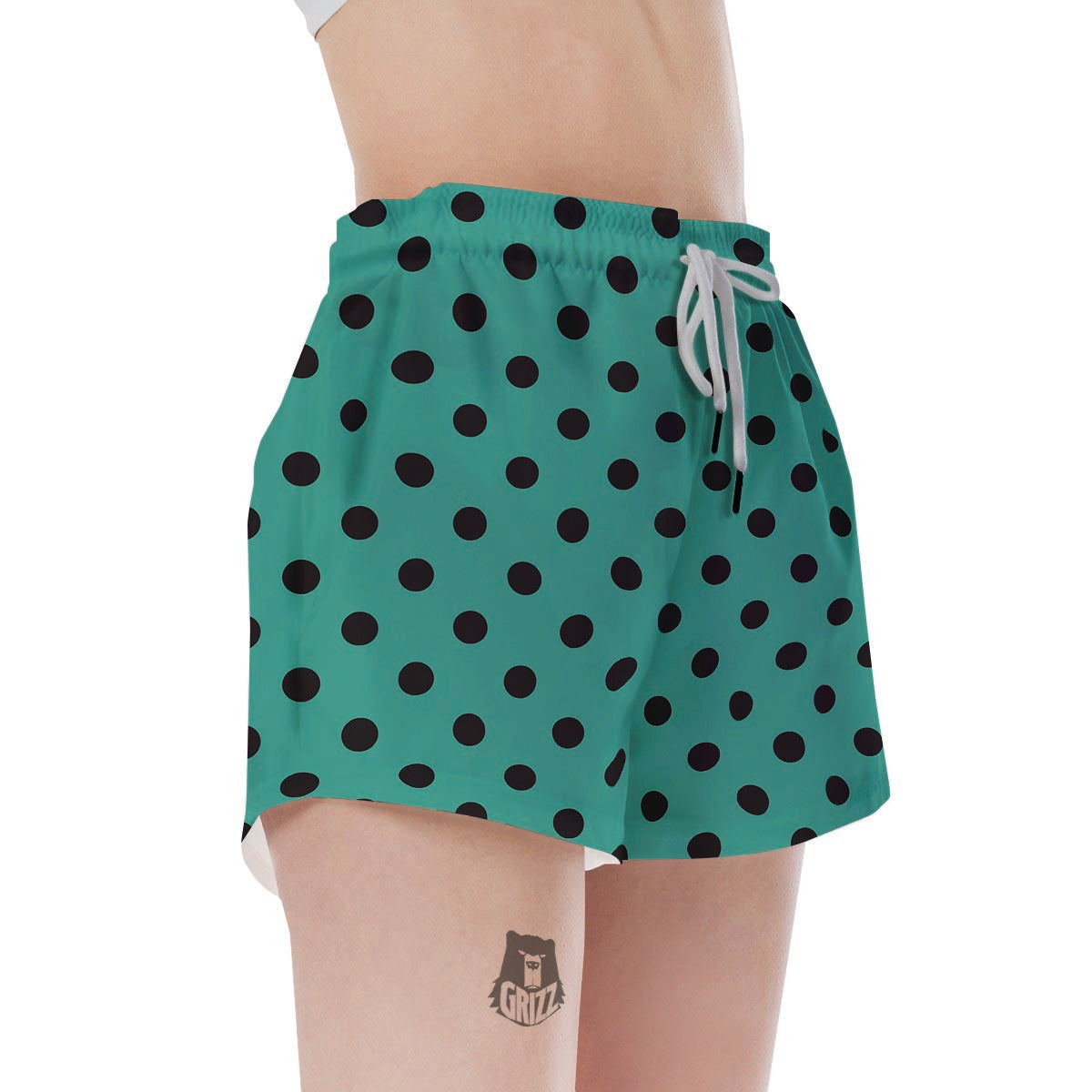 Green Polka Dot Women's Shorts-grizzshop
