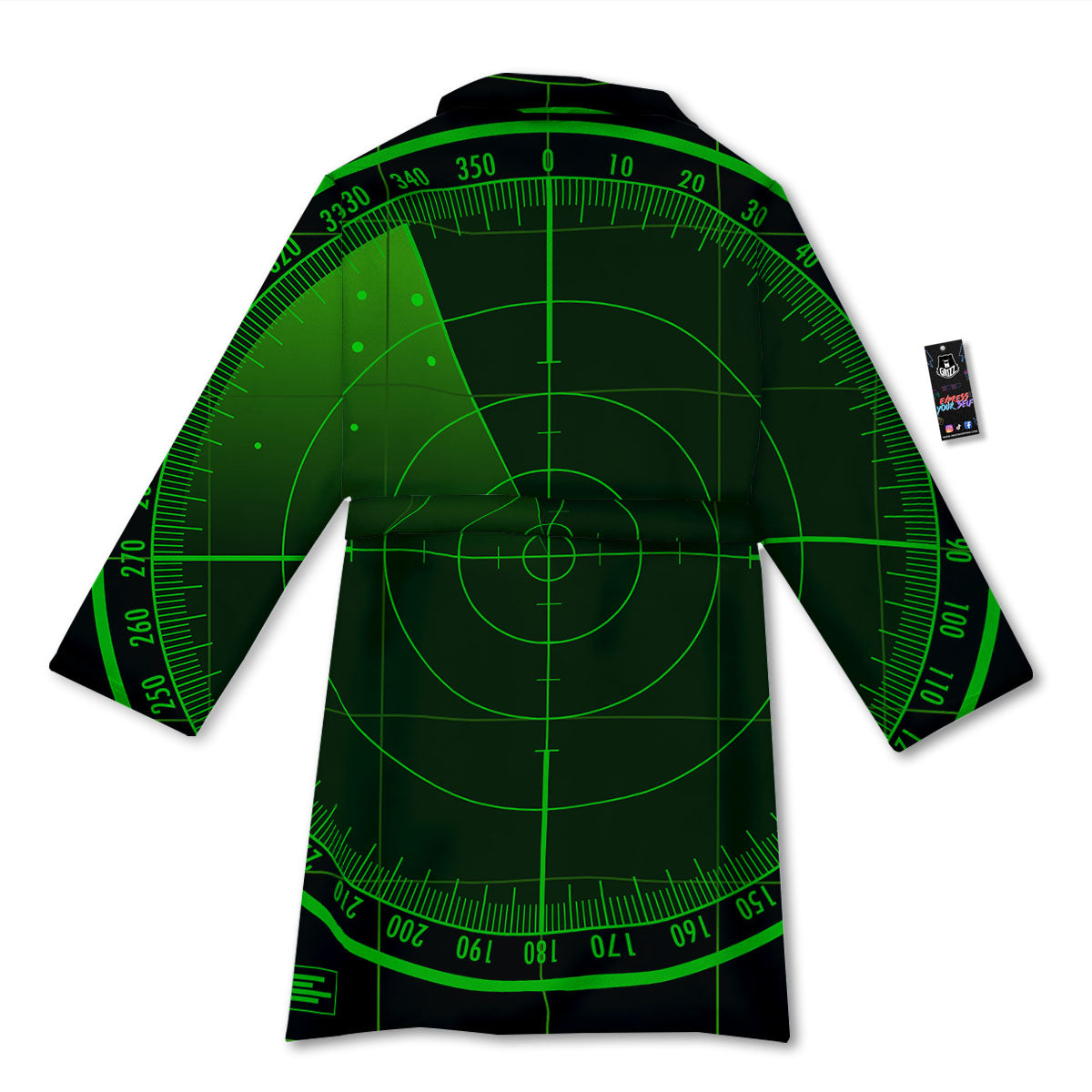 Green Radar Screen Print Bathrobe-grizzshop