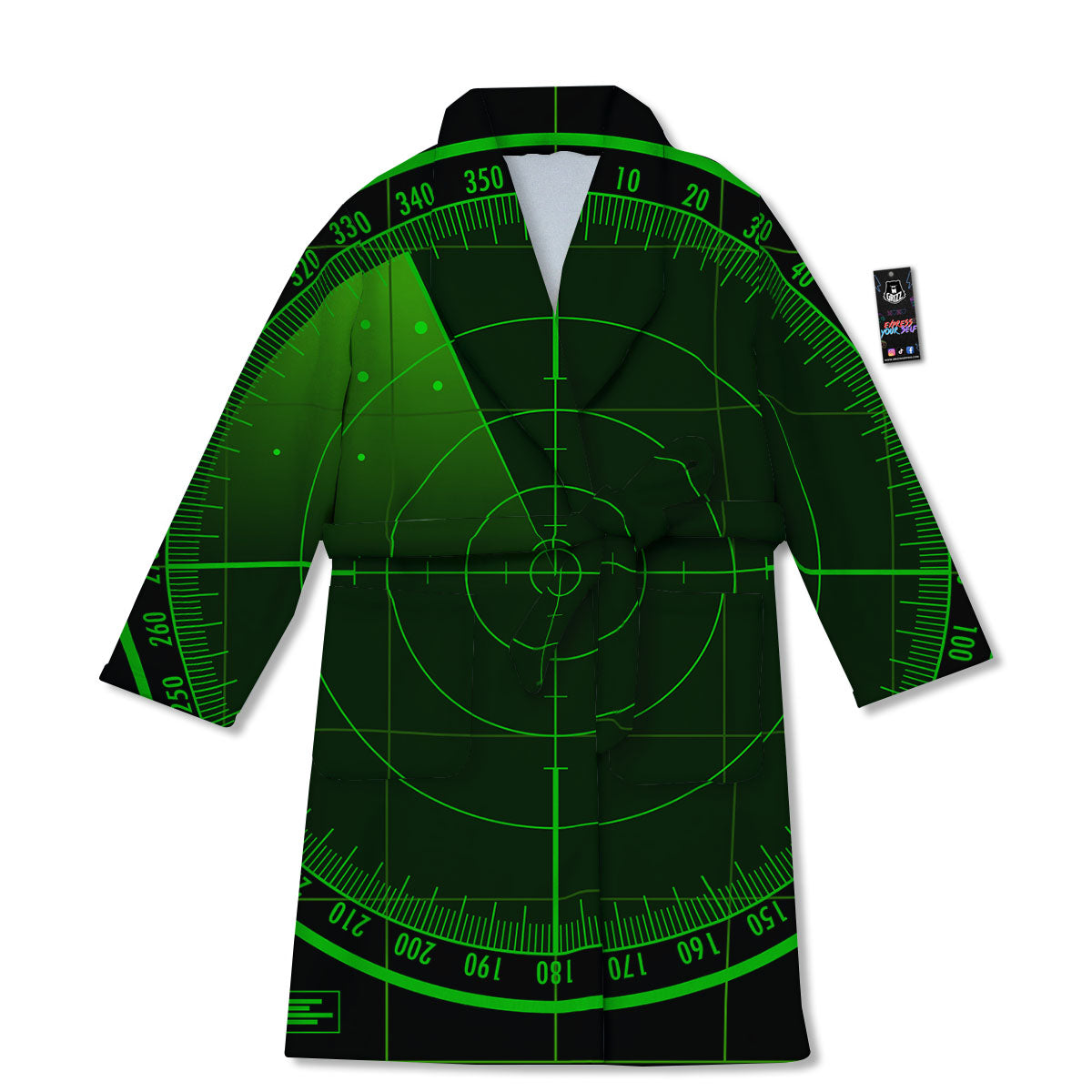 Green Radar Screen Print Bathrobe-grizzshop
