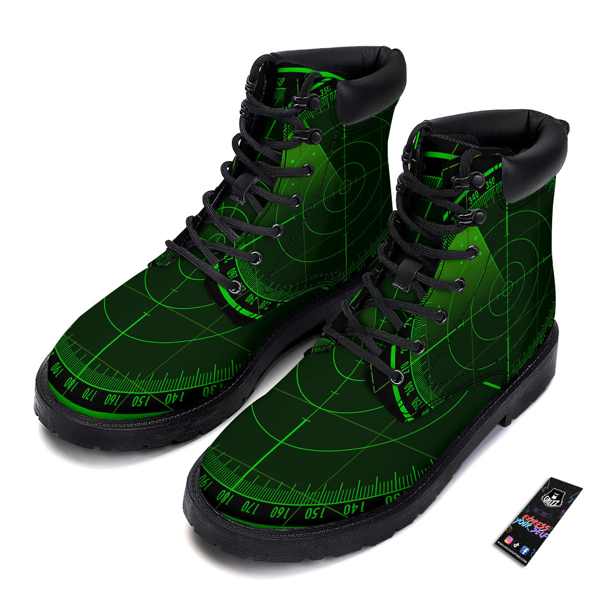 Green Radar Screen Print Boots-grizzshop