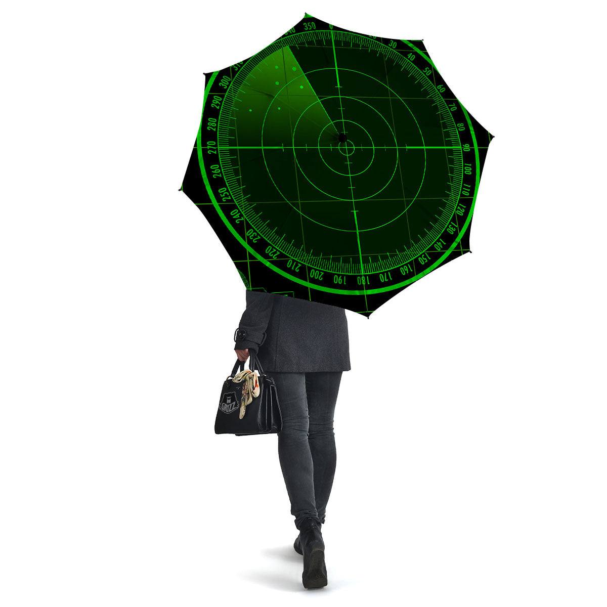 Green Radar Screen Print Umbrella-grizzshop