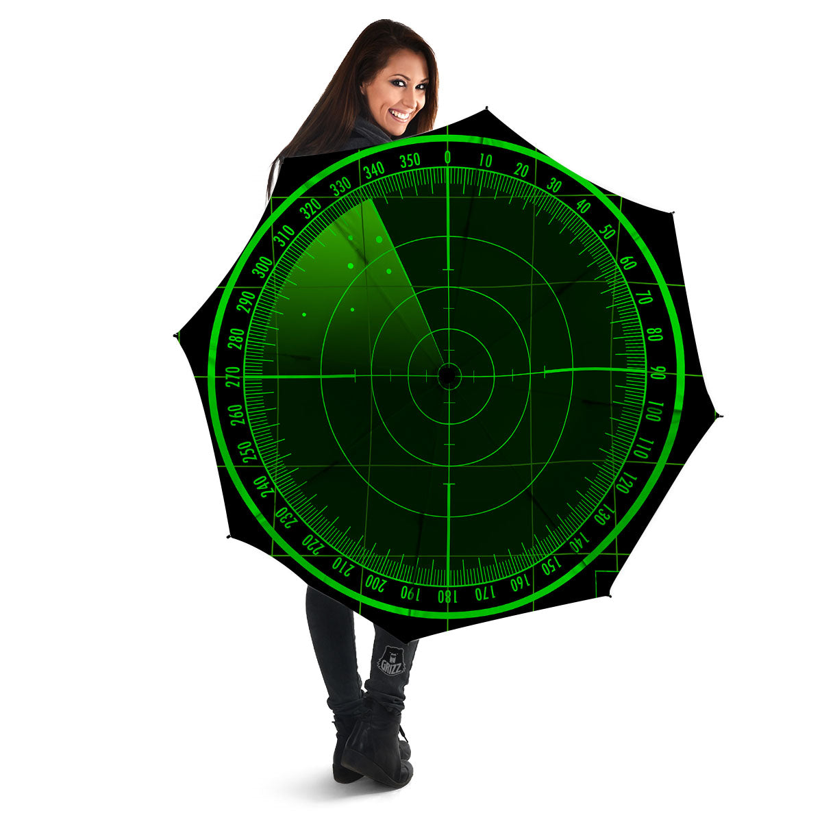 Green Radar Screen Print Umbrella-grizzshop
