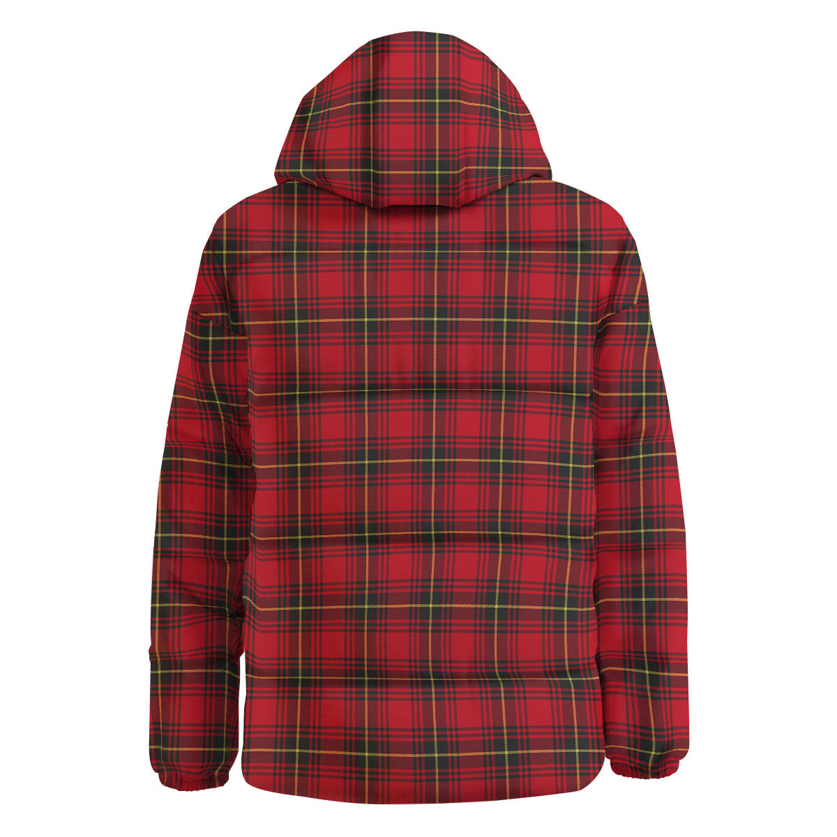 Green Red And Yellow Line Stewart Print Pattern Down Jacket-grizzshop