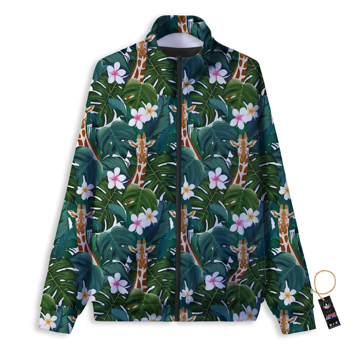 Green Red And Yellow Line Stewart Print Pattern Track Jacket-grizzshop