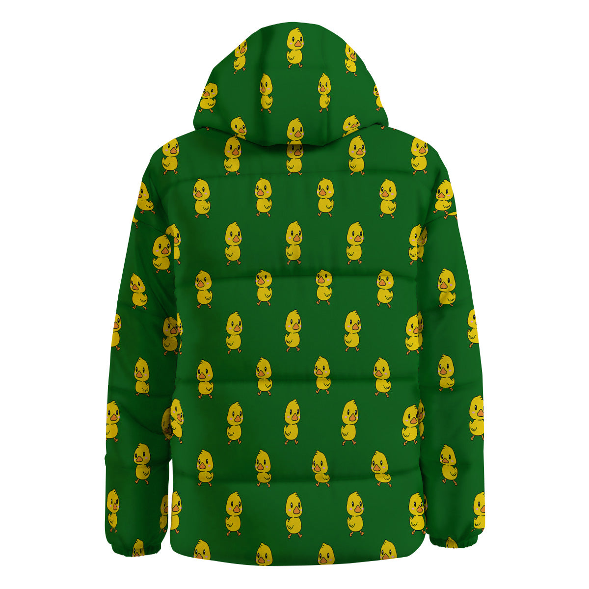 Green Rubber Duck Print Pattern Down Jacket-grizzshop